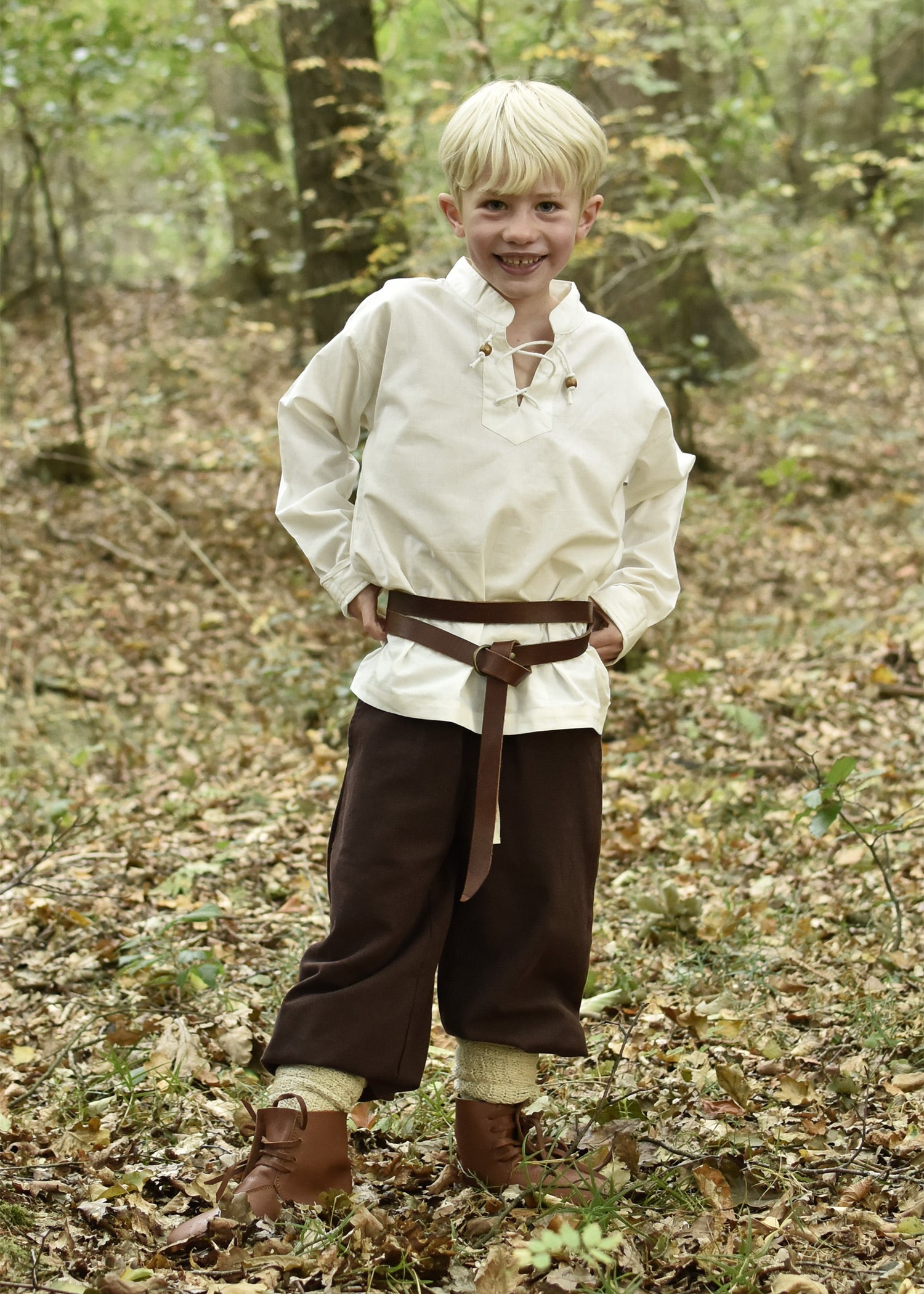 Imagen única de: Camisa Medieval Infantil Colin, Natural