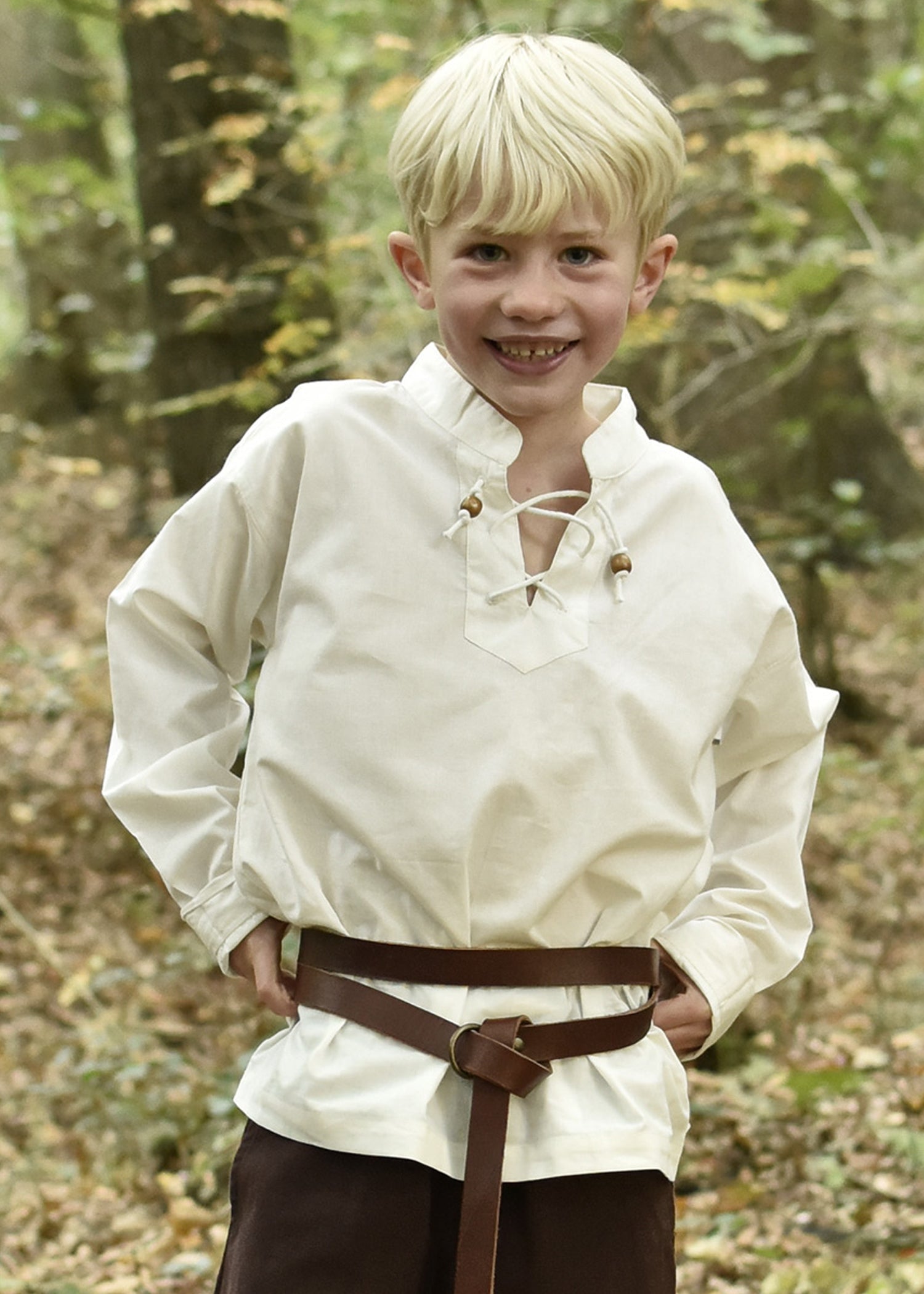 Imagen única de: Camisa Medieval Infantil Colin, Natural