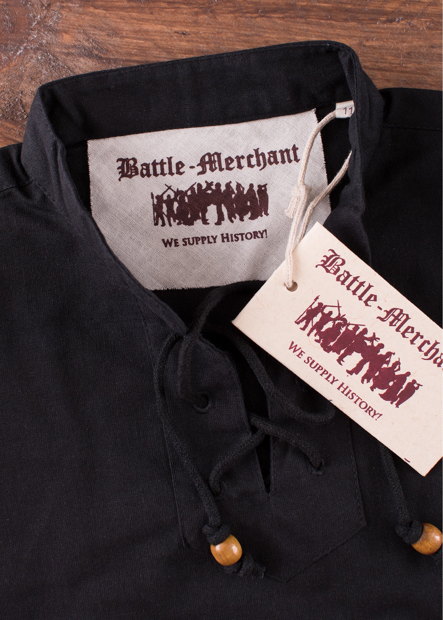 Imagen única de: Camisa Medieval Infantil Colin, Negra