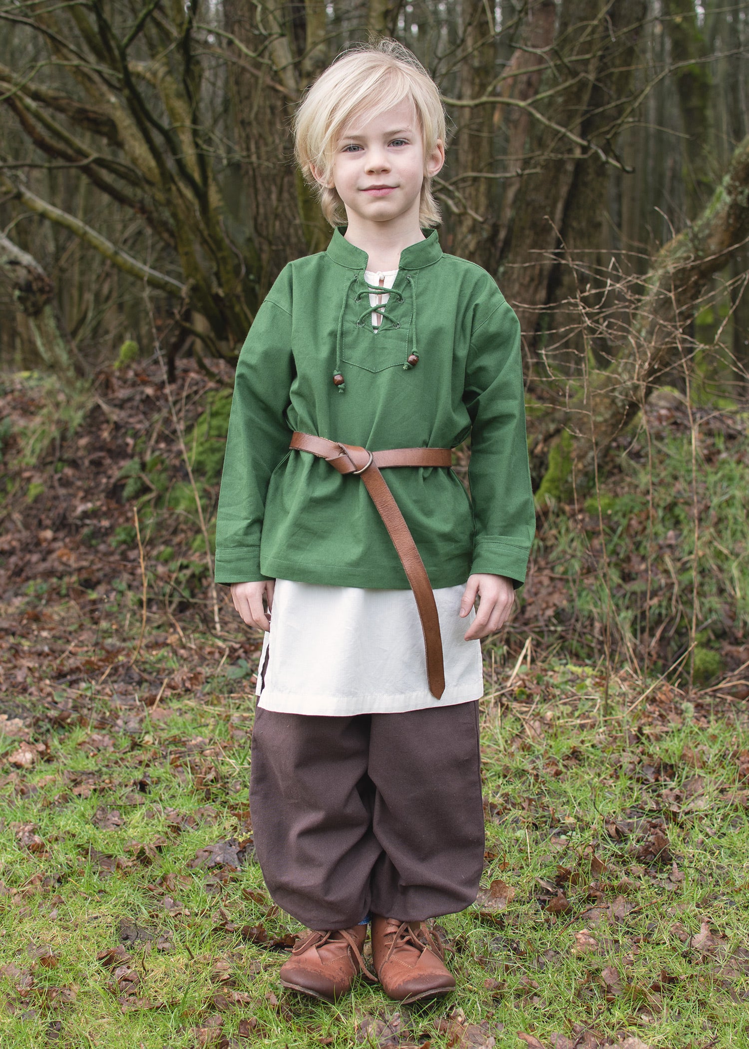 Imagen única de: Camisa Medieval Infantil Colin, Verde