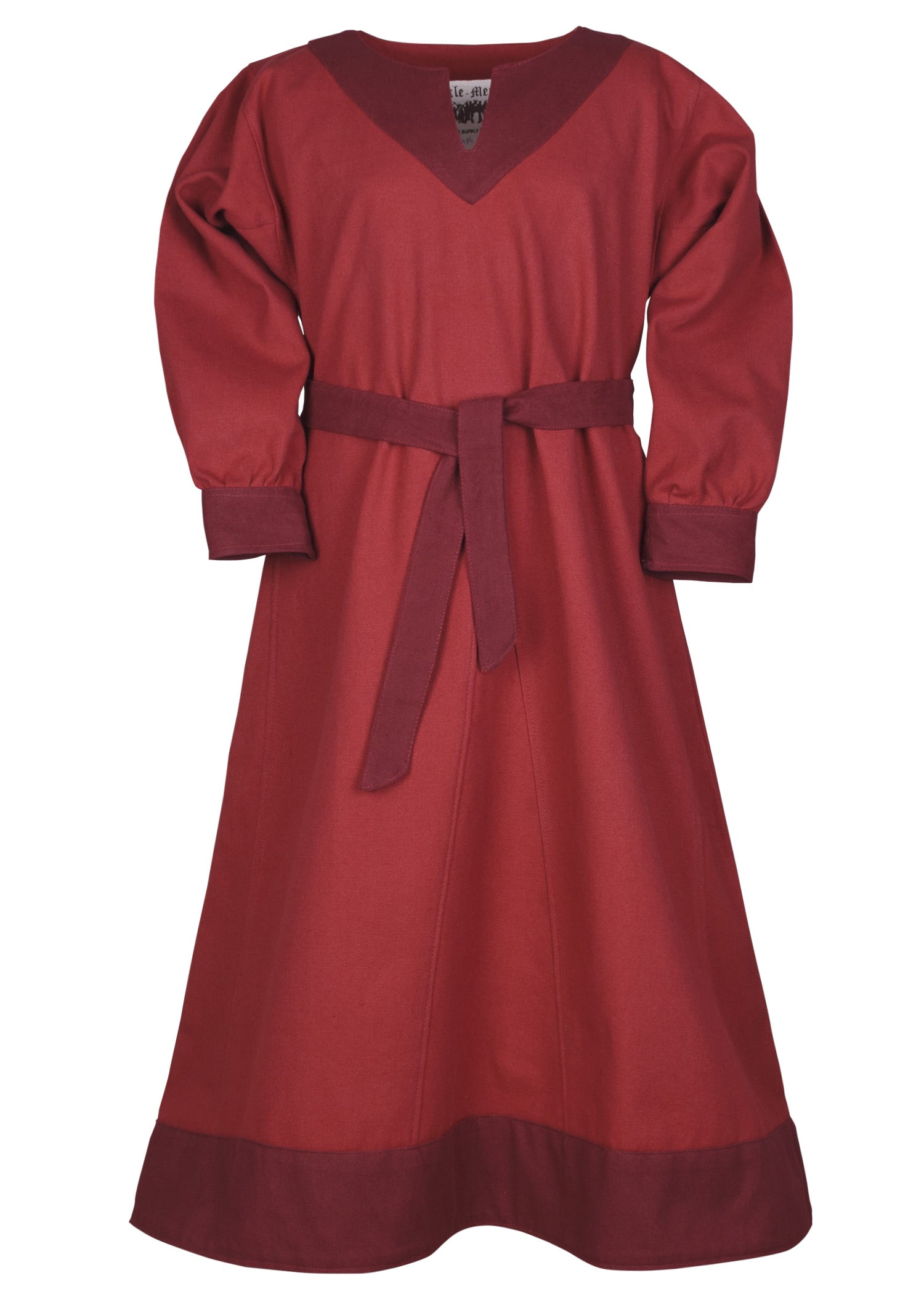 Imagen única de: Vestido Vikingo Infantil Solveig, Rojo/burdeos