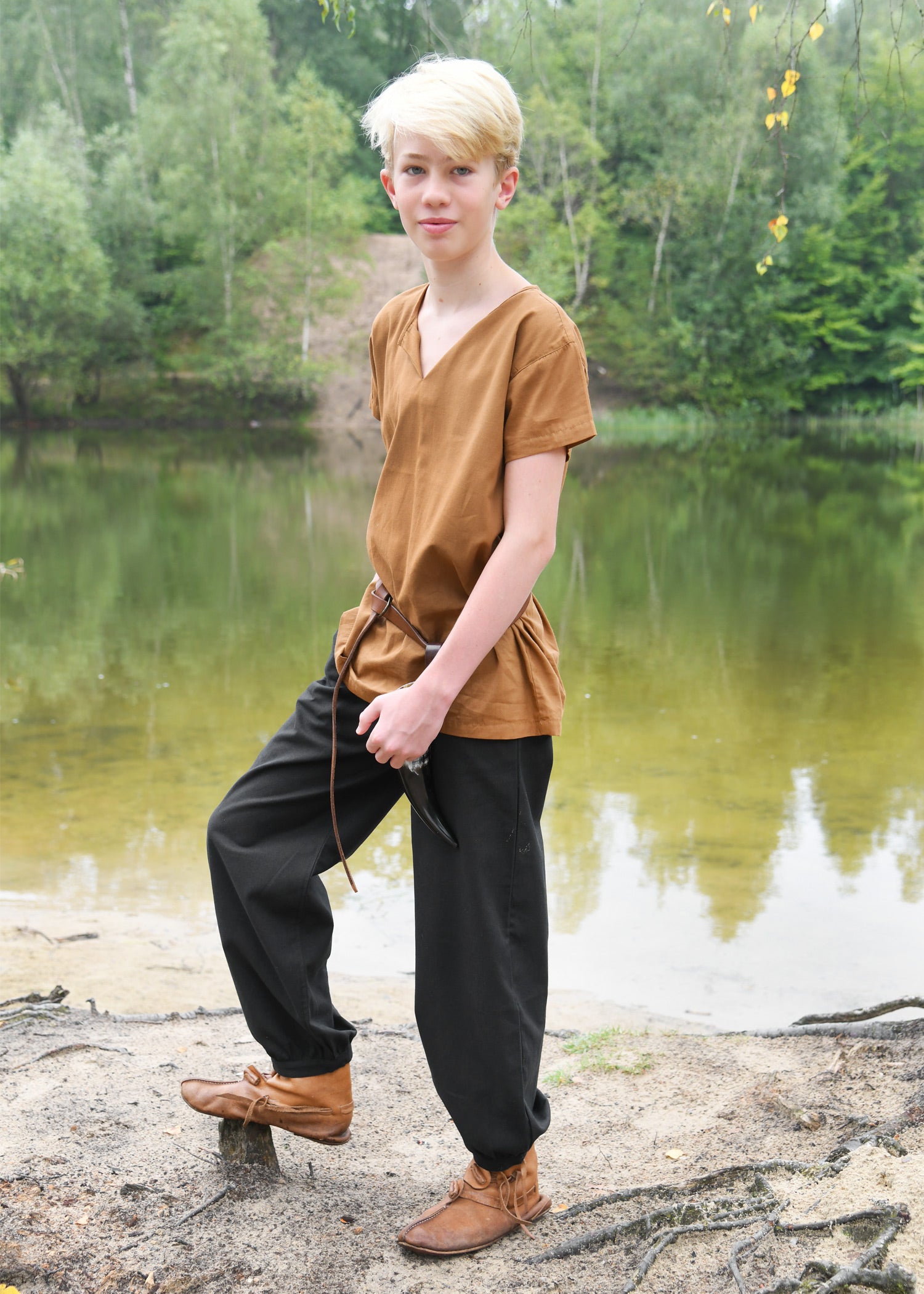 Imagen única de: Pantalón Ancho Medieval Para Niños Thore, Negro