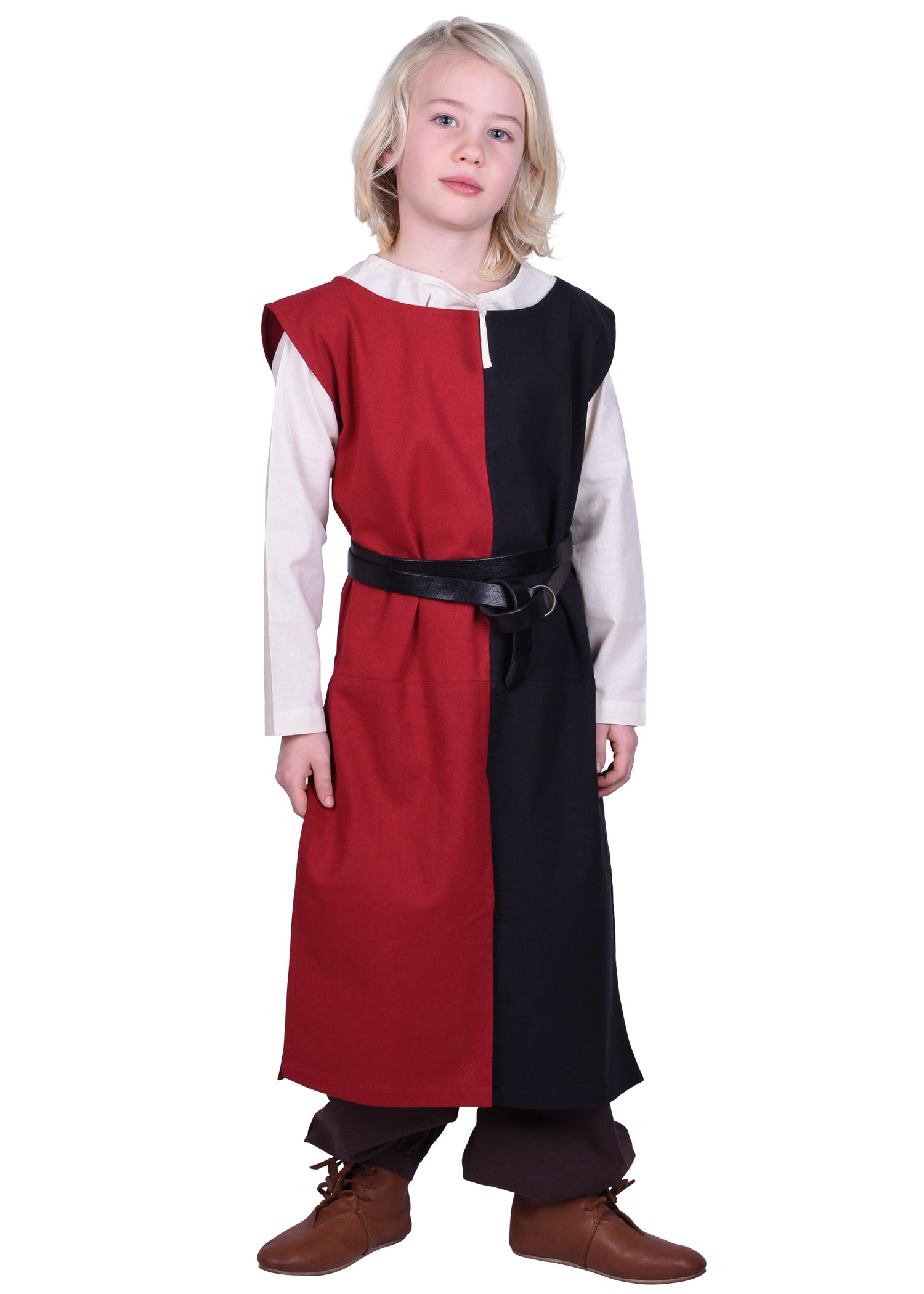 Imagen única de: Túnica Infantil Lucas, Mi-parti, Negro/rojo