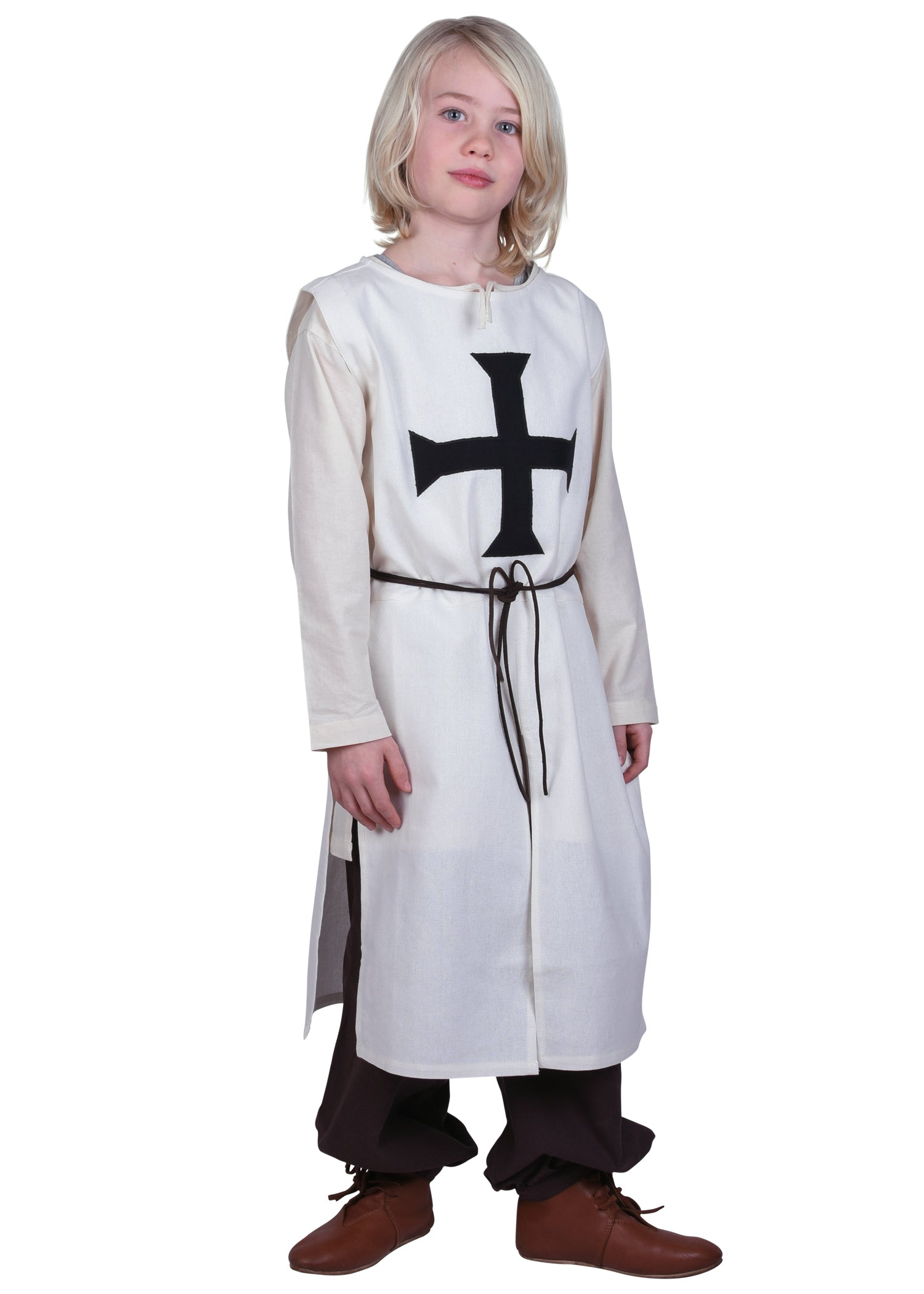 Imagen única de: Tabardo Infantil Alexander, Caballero Teutónico, Natural/negro