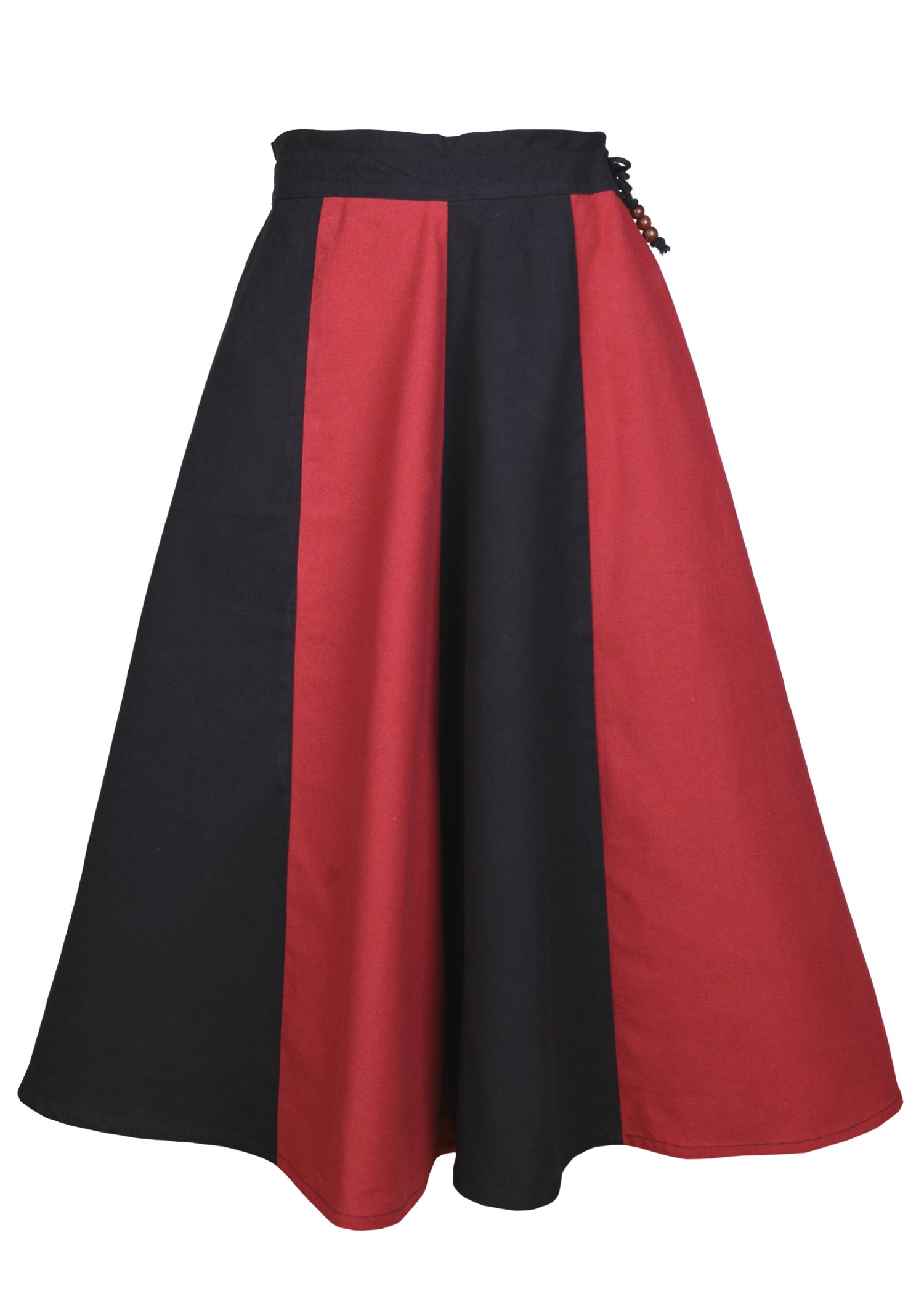 Imagen única de: Falda Medieval Infantil Lucia, Acampanada, Negro/rojo