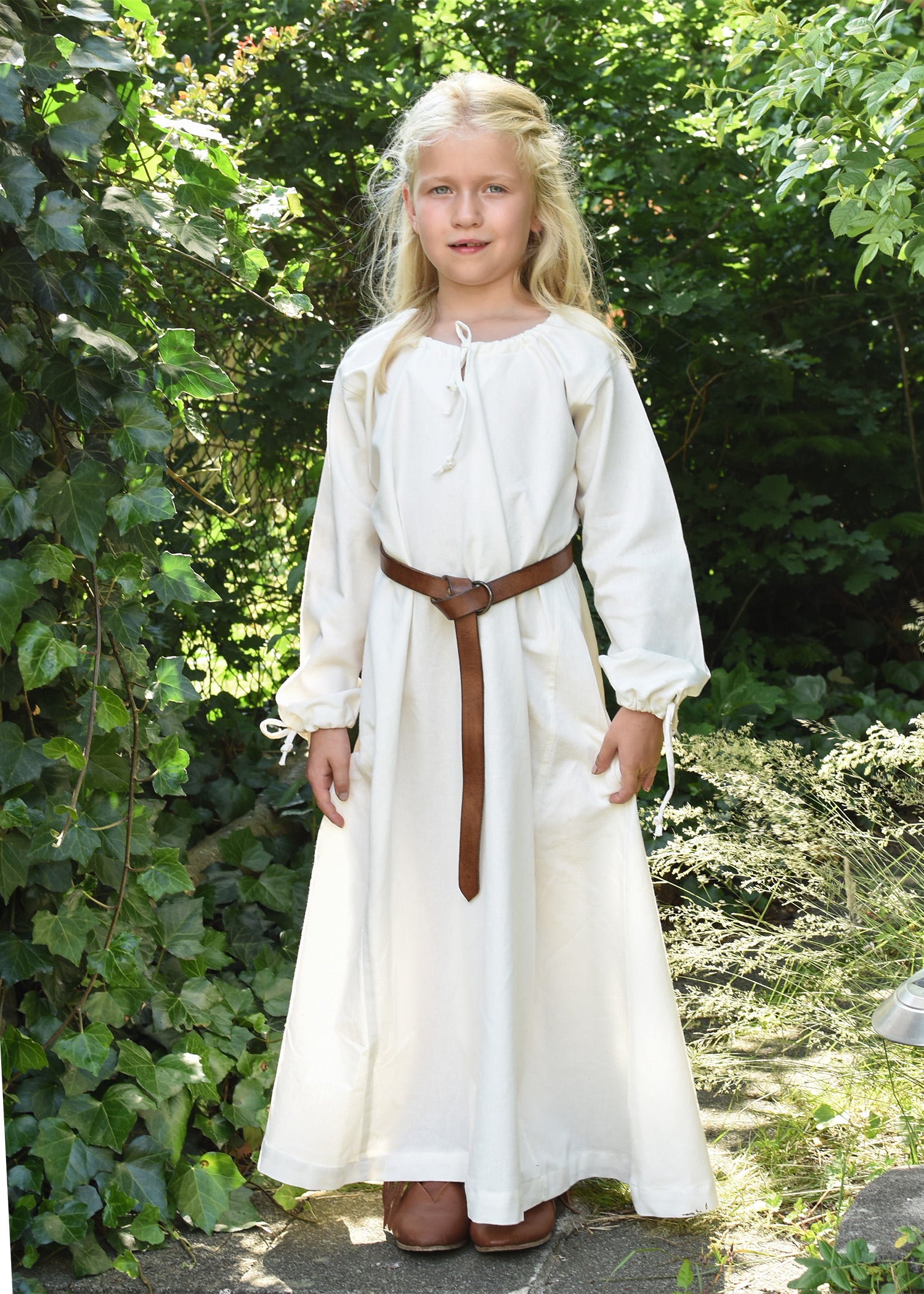 Imagen única de: Vestido Medieval Infantil, Camisola Ana, Natural.