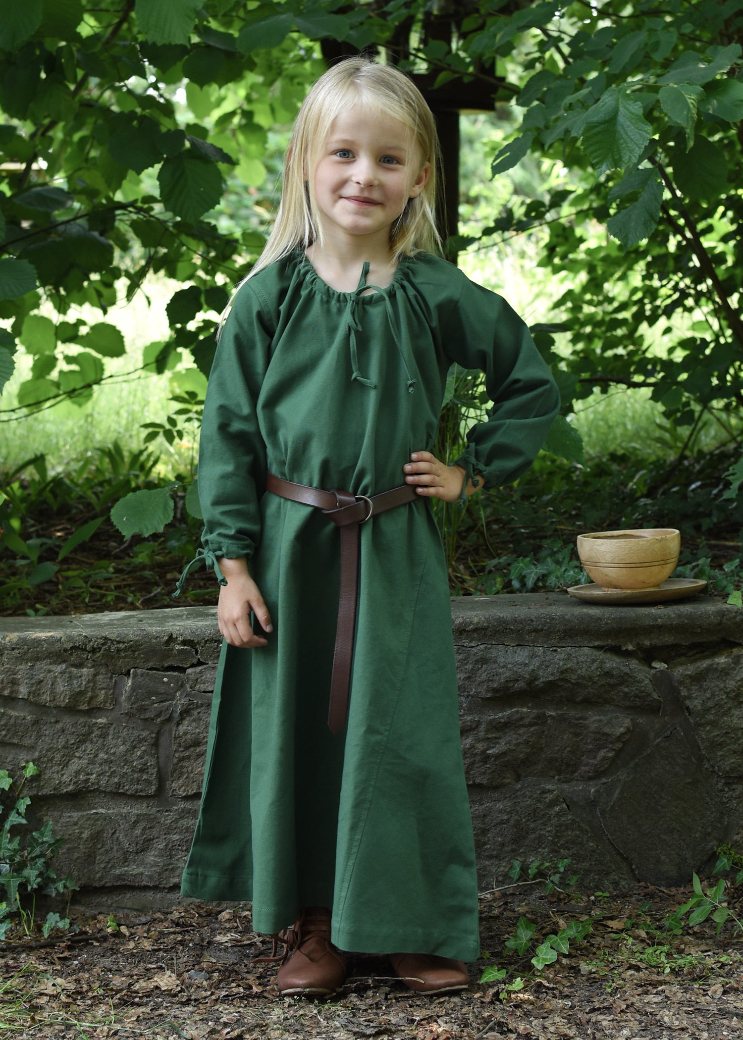 Imagen única de: Vestido Medieval Infantil, Vestido Interior Ana, Verde