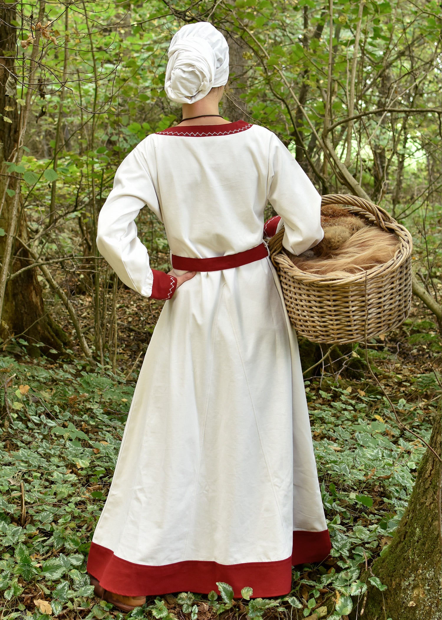 Imagen única de: Vestido Vikingo Jona, Natural/rojo Vino
