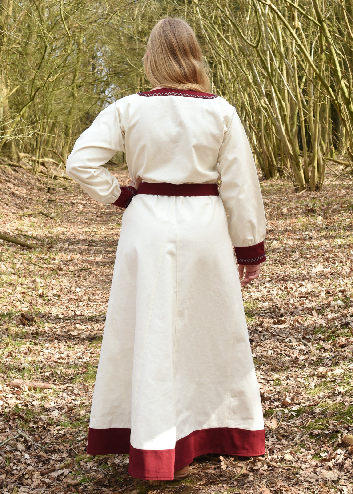 Imagen única de: Vestido Vikingo Jona, Natural/rojo Vino