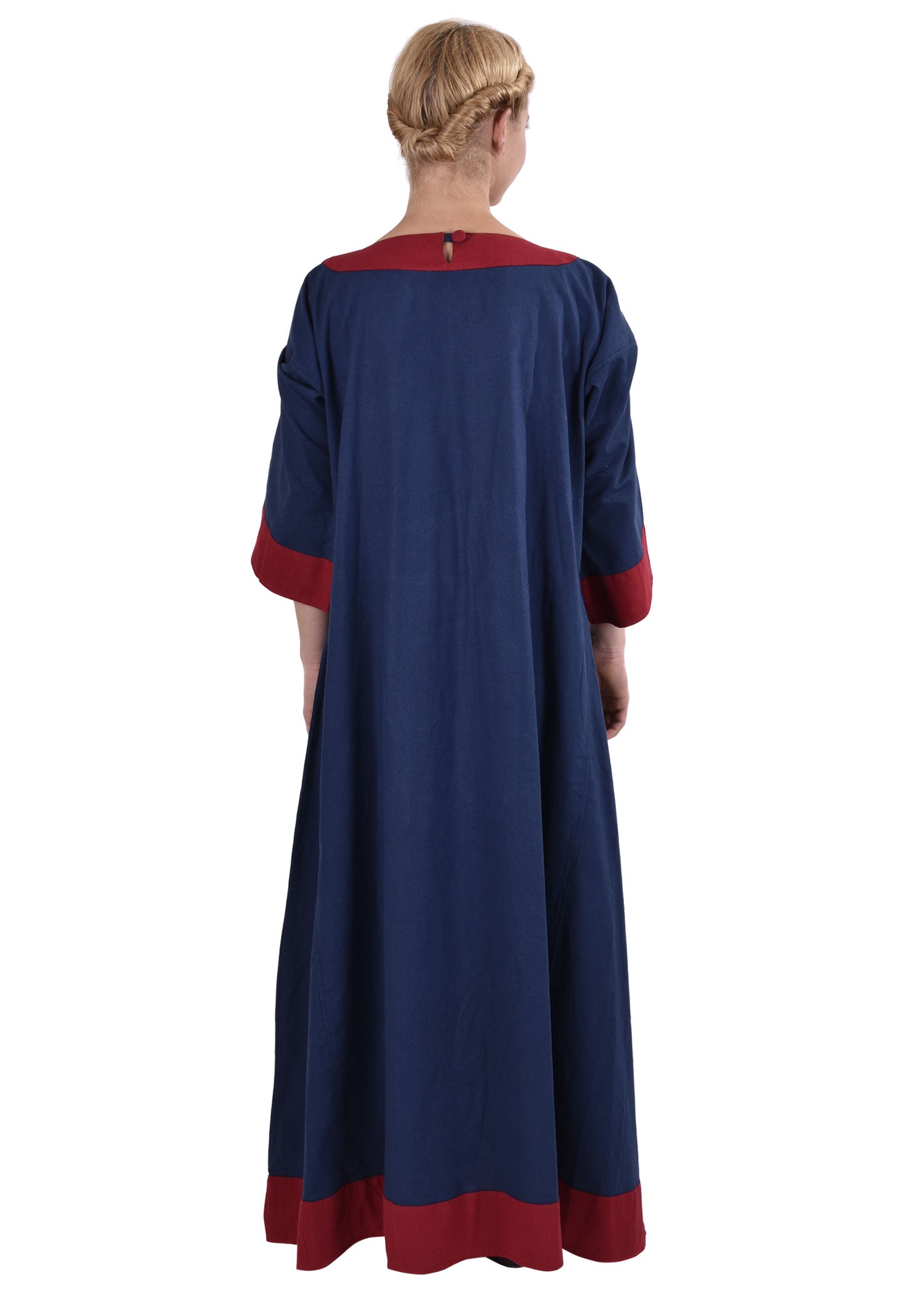 Imagen única de: Vestido Medieval Gudrun, Azul/rojo
