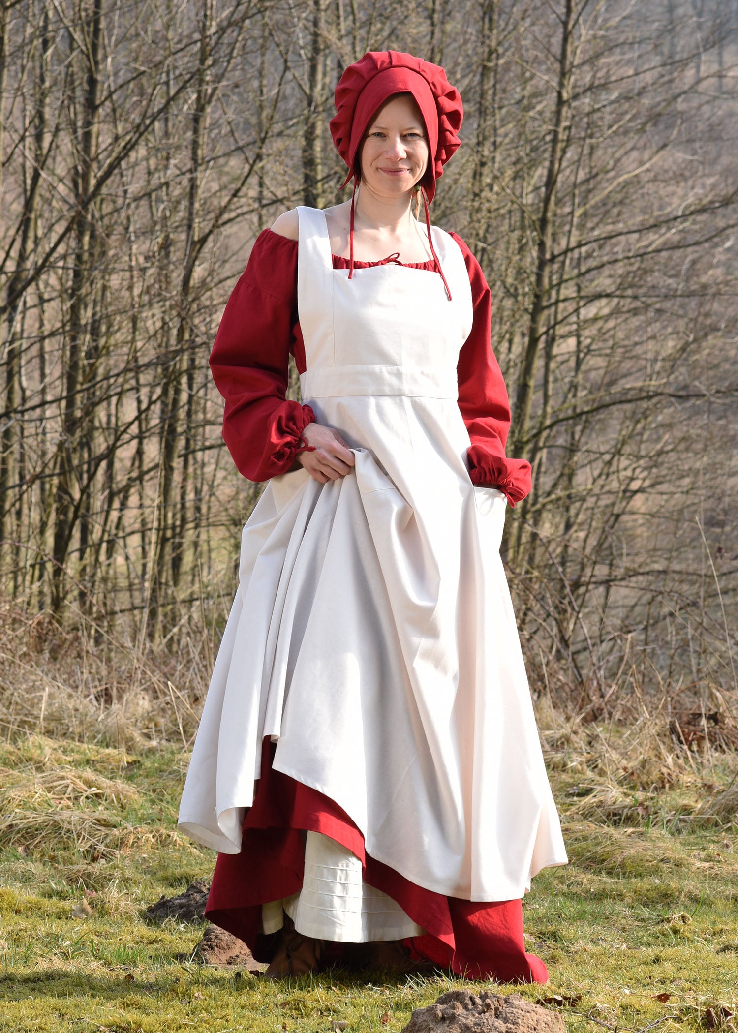 Imagen única de: Delantal Medieval Ruth, Natural, Talla Única
