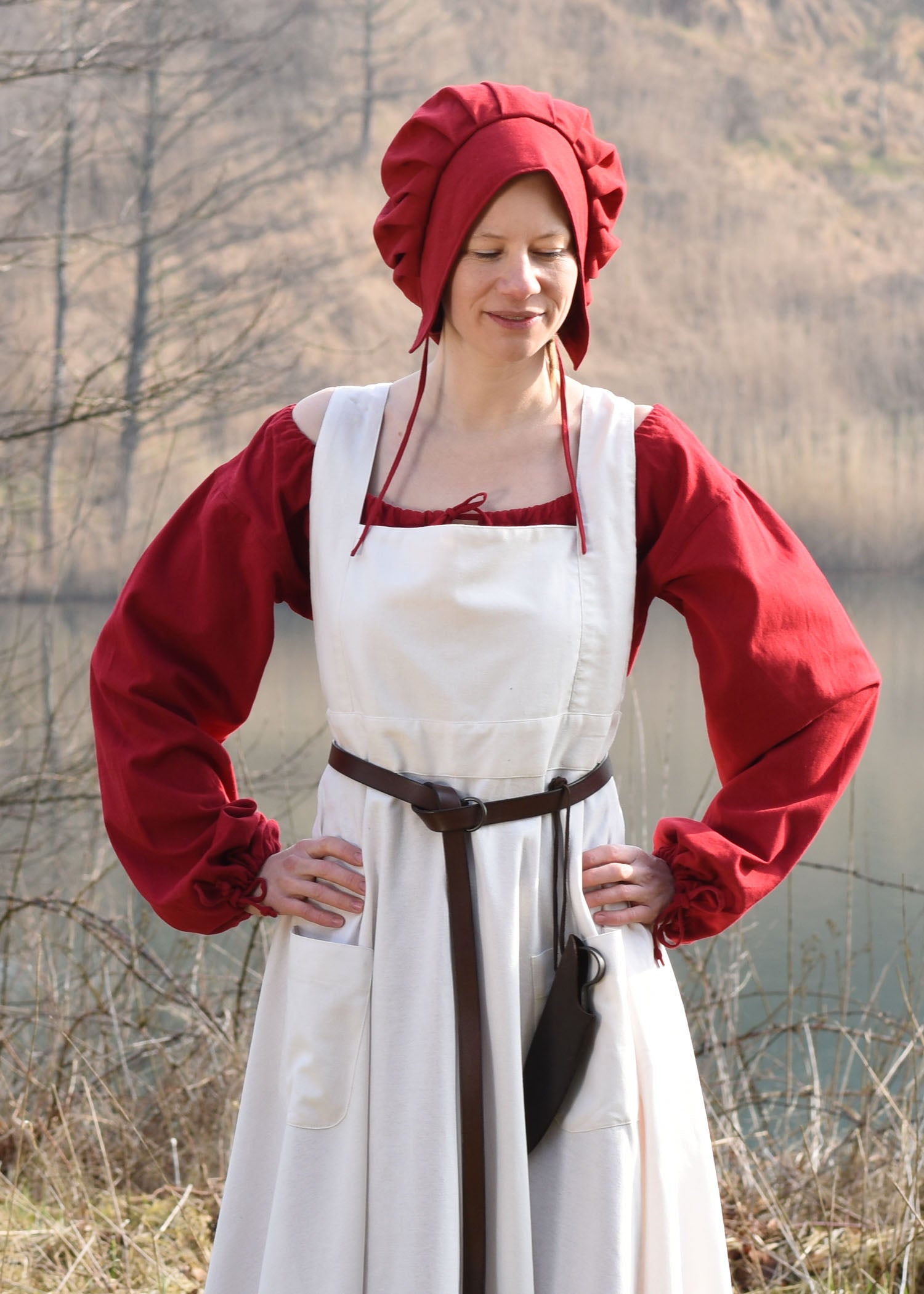 Imagen única de: Delantal Medieval Ruth, Natural, Talla Única