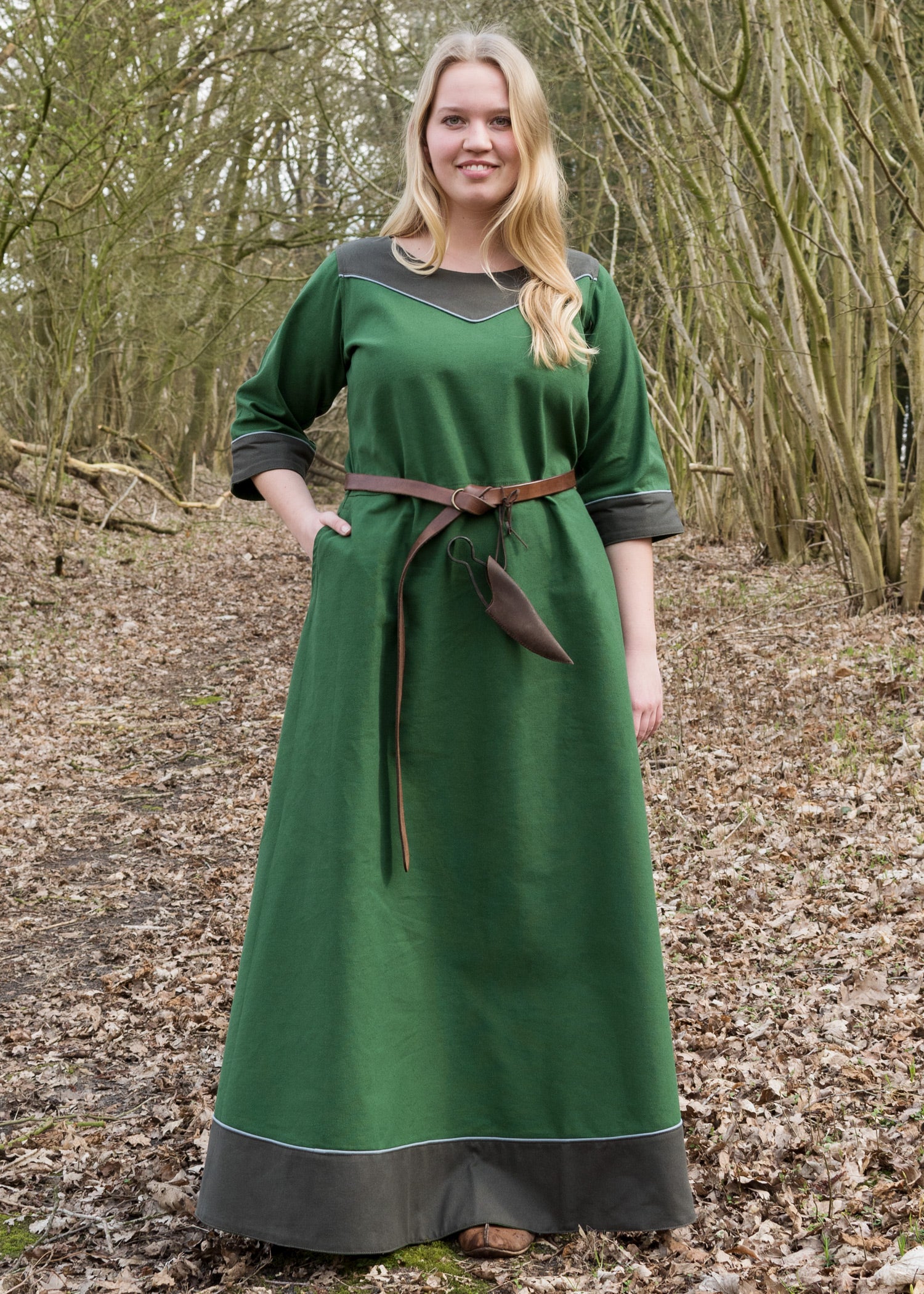 Imagen única de: Vestido Medieval Gesine De Lona, Verde