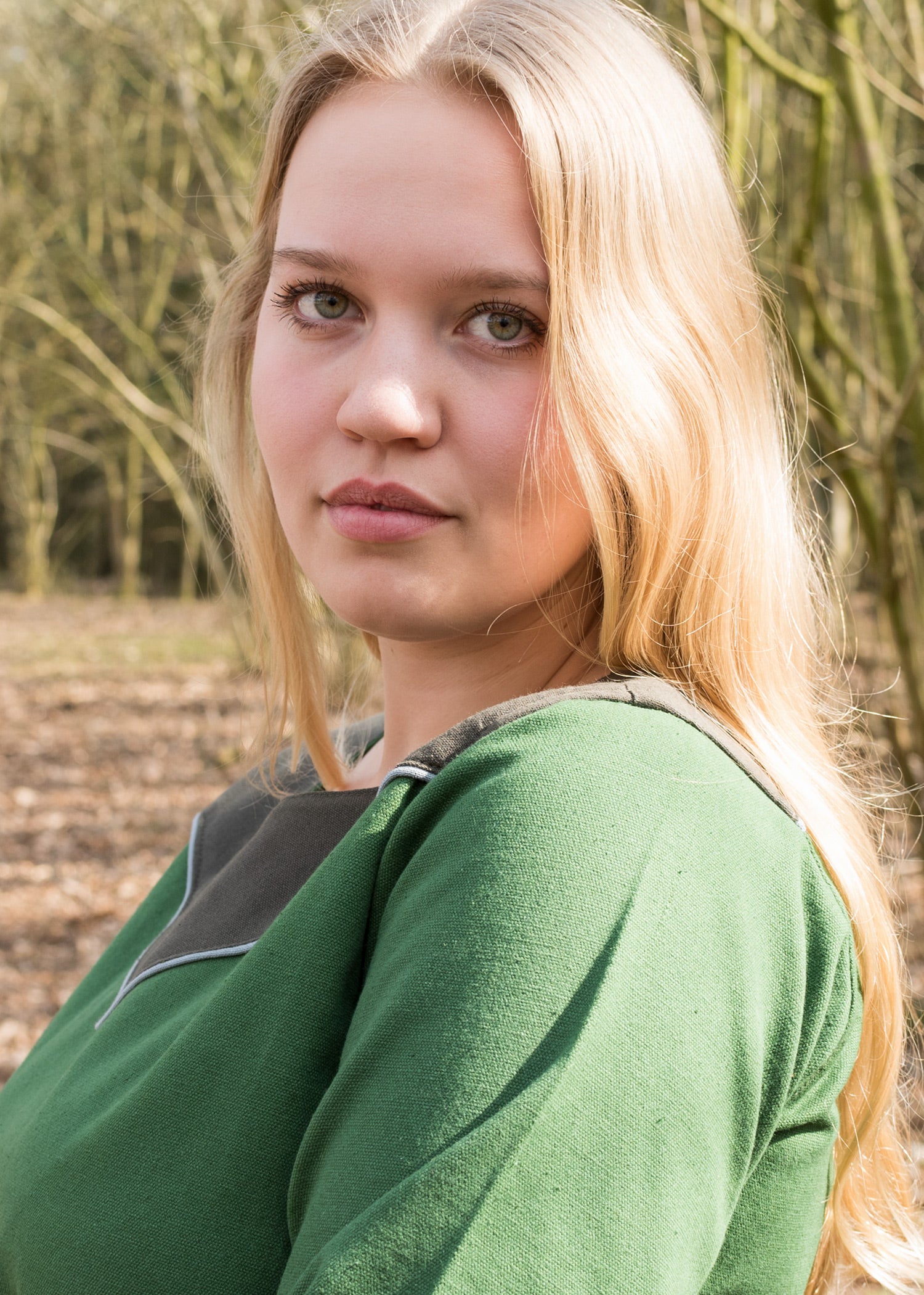 Imagen única de: Vestido Medieval Gesine De Lona, Verde