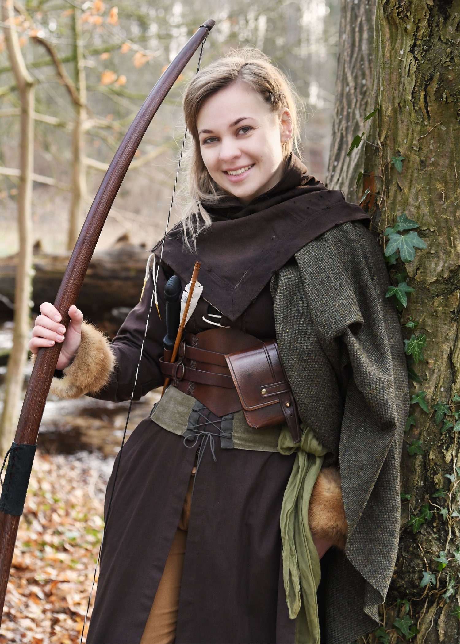 Imagen única de: Vestido Medieval Marit Con Cordones, Marrón