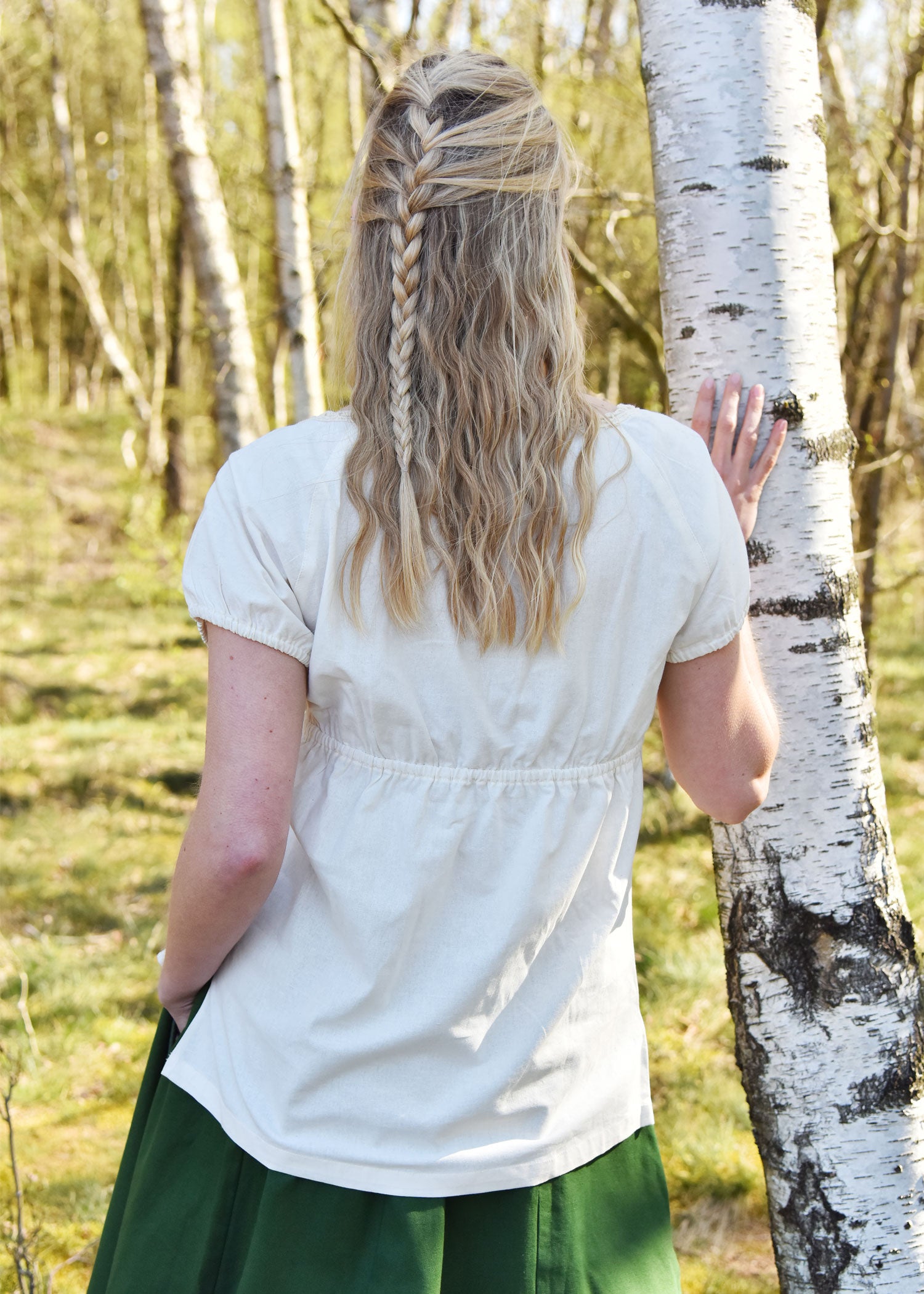 Imagen única de: Blusa Medieval De Manga Corta Aren, Natural 6