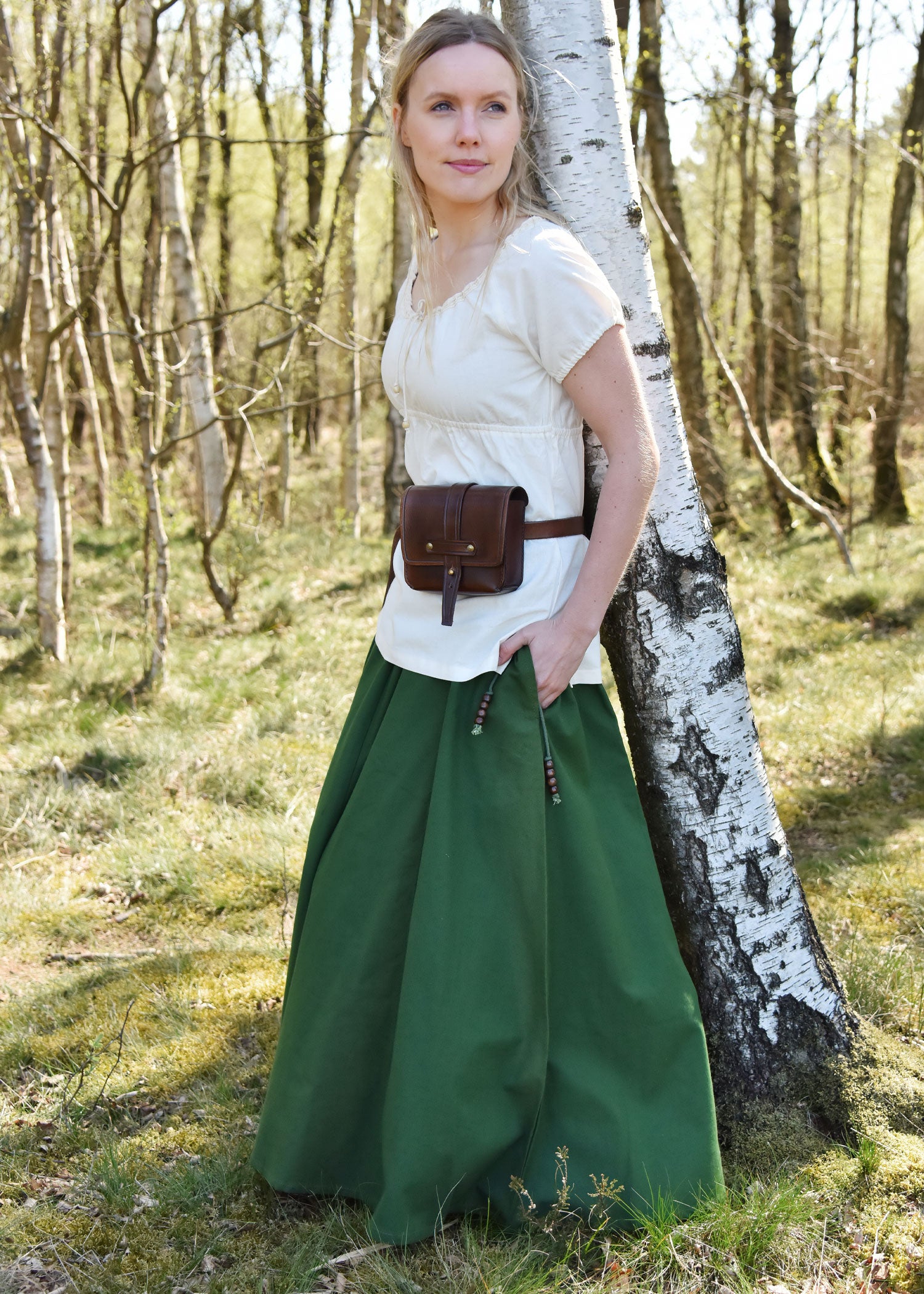 Imagen única de: Blusa Medieval De Manga Corta Aren, Natural 5