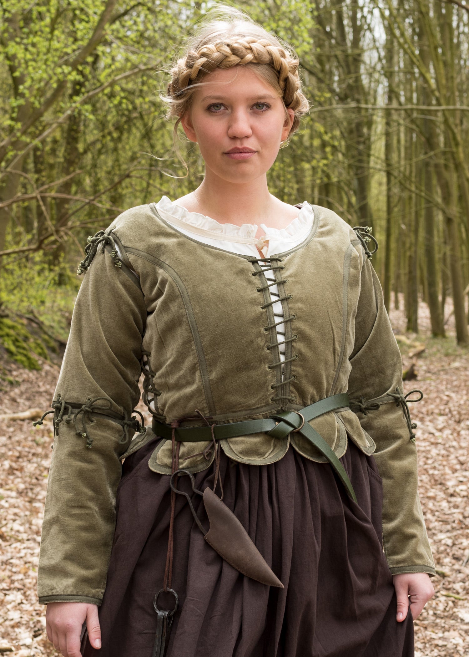 Imagen única de: Chaqueta Medieval Griselda De Terciopelo, Verde