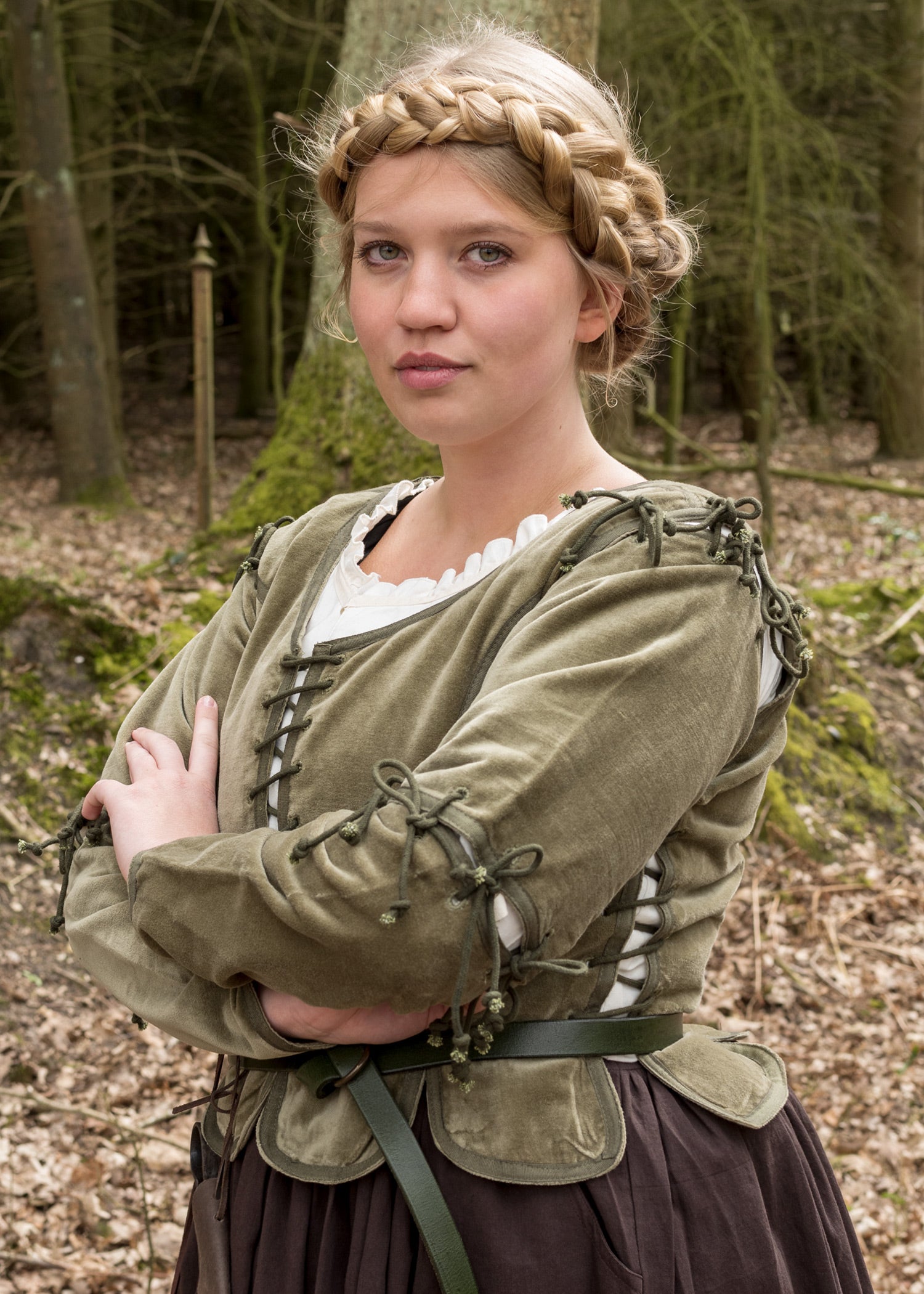 Imagen única de: Chaqueta Medieval Griselda De Terciopelo, Verde