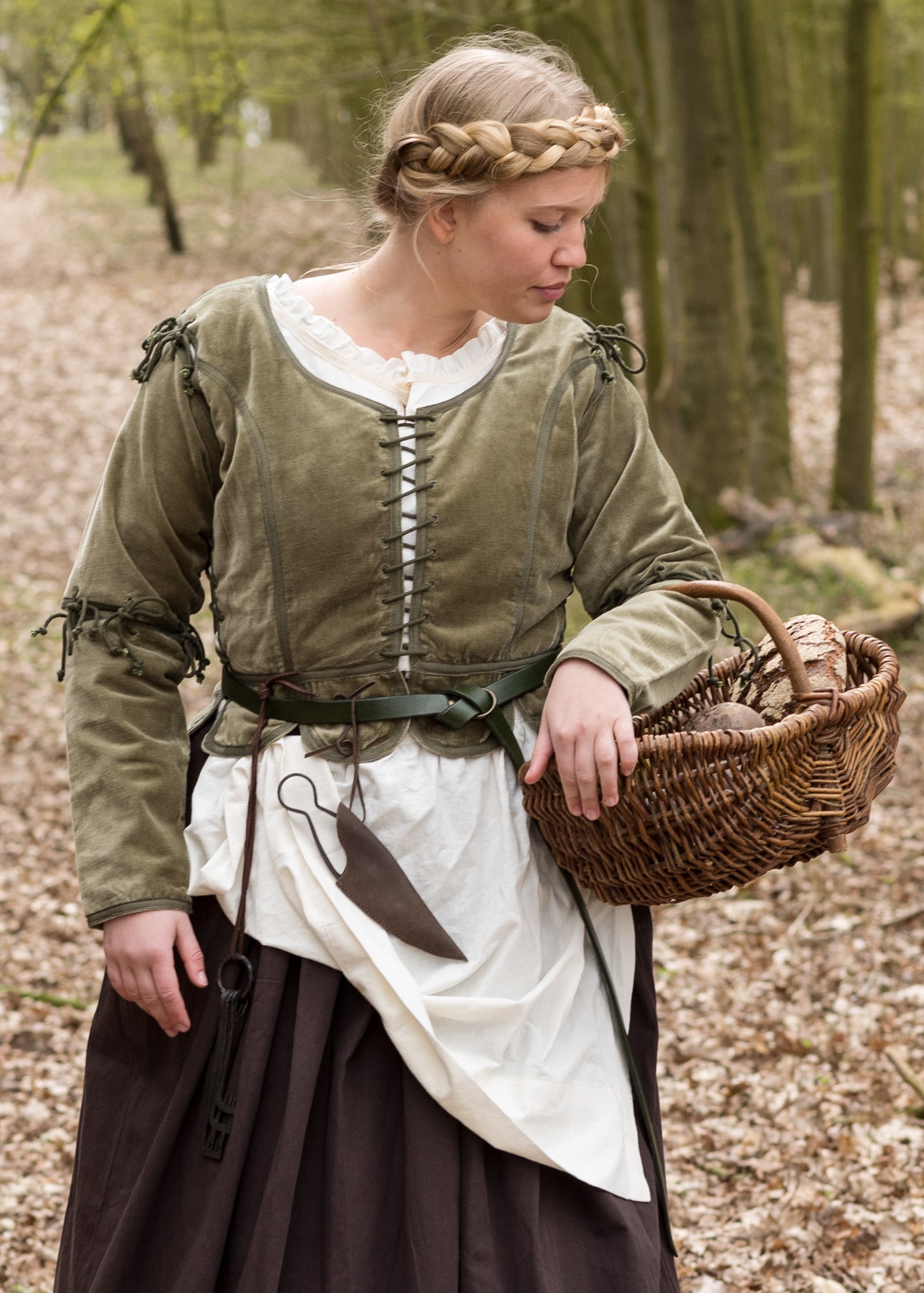 Imagen única de: Chaqueta Medieval Griselda De Terciopelo, Verde