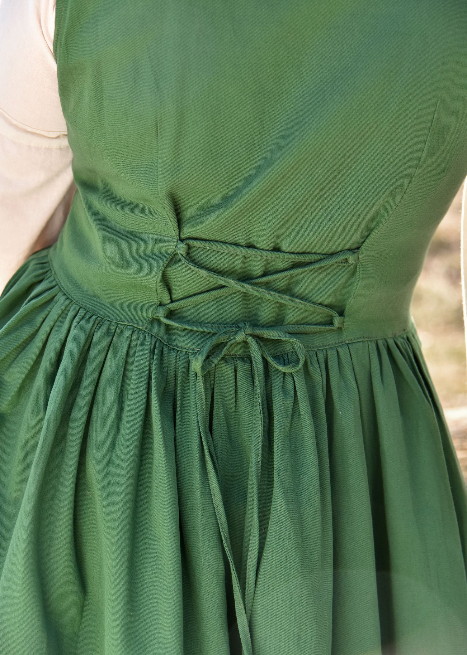 Imagen única de: Vestido Medieval Sin Mangas, Vestido Estilo Pichi Lene, Verde