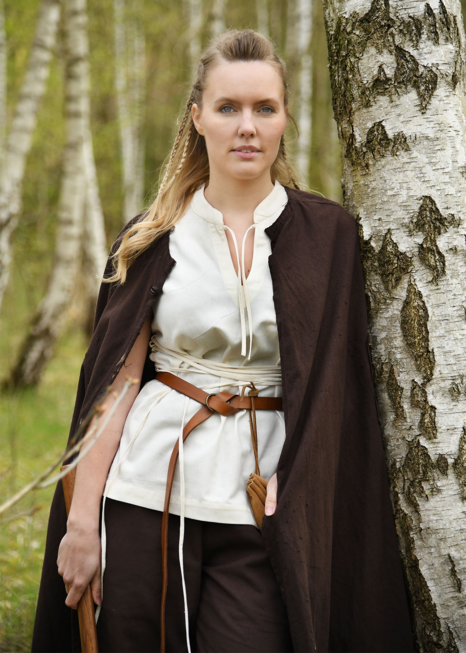Imagen única de: Blusa Medieval Sin Mangas Levke, Natural