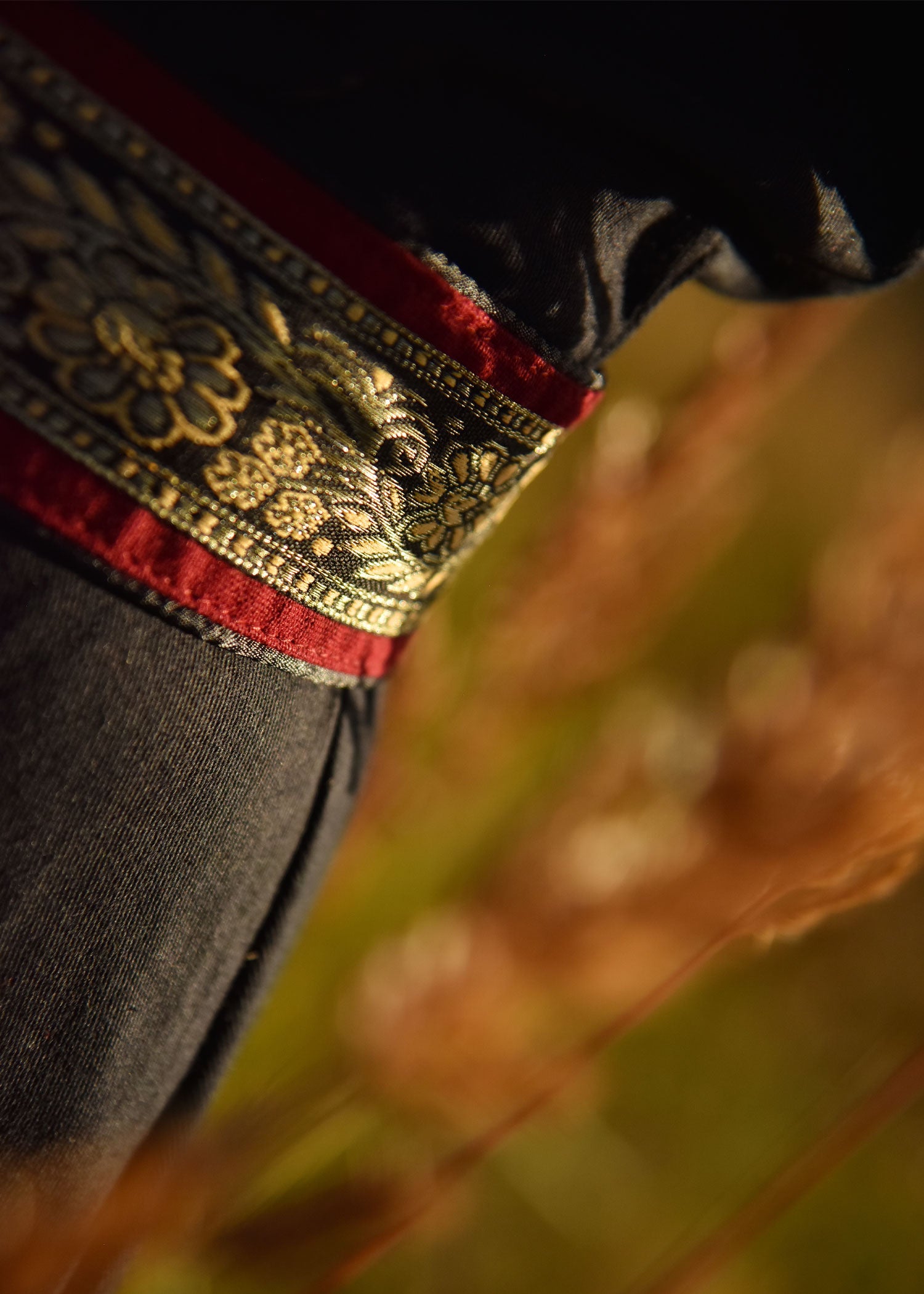 Imagen única de: Cinturón Medieval, Cinturón De Tela En Y Con Borde, Rojo