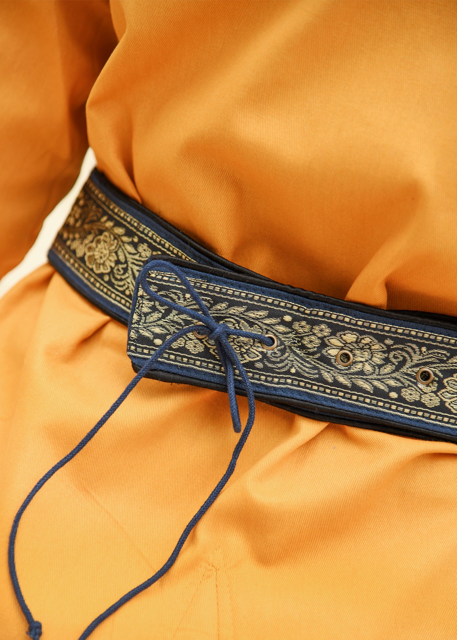 Imagen única de: Cinturón Medieval, Cinturón De Tela En Y Con Borde, Azul