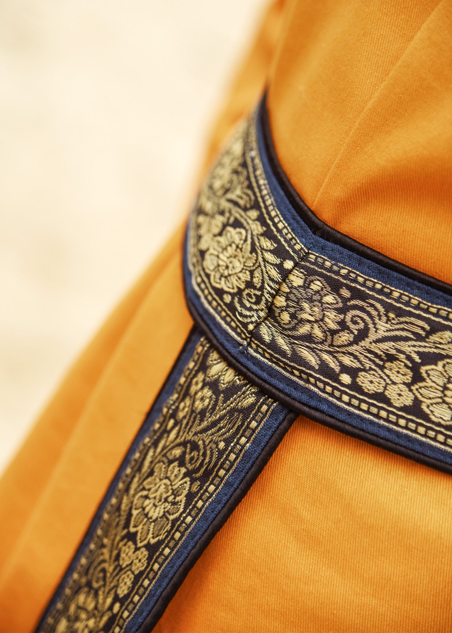 Imagen única de: Cinturón Medieval, Cinturón De Tela En Y Con Borde, Azul