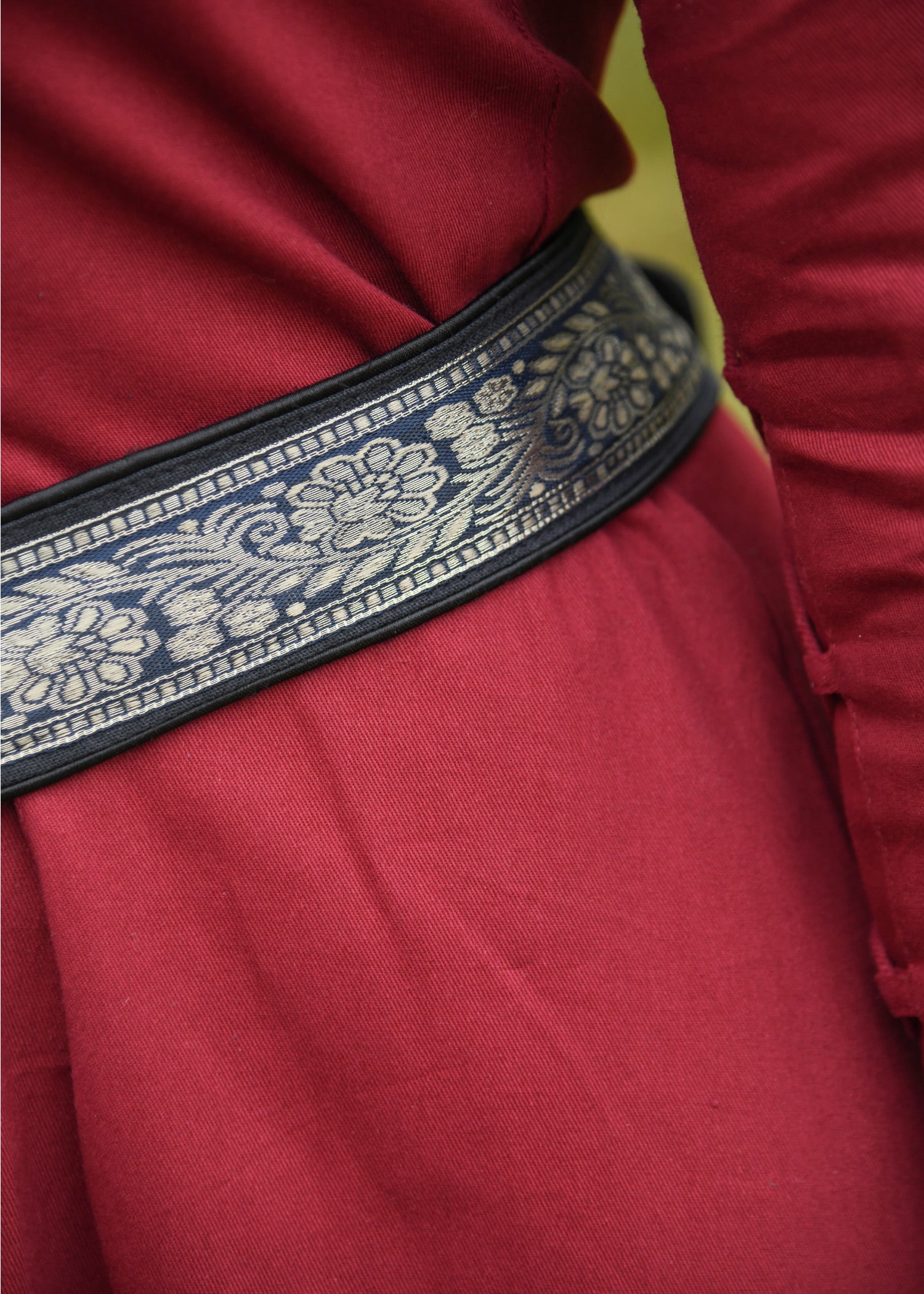 Imagen única de: Cinturón Medieval, Cinturón De Tela En Y Con Borde, Negro