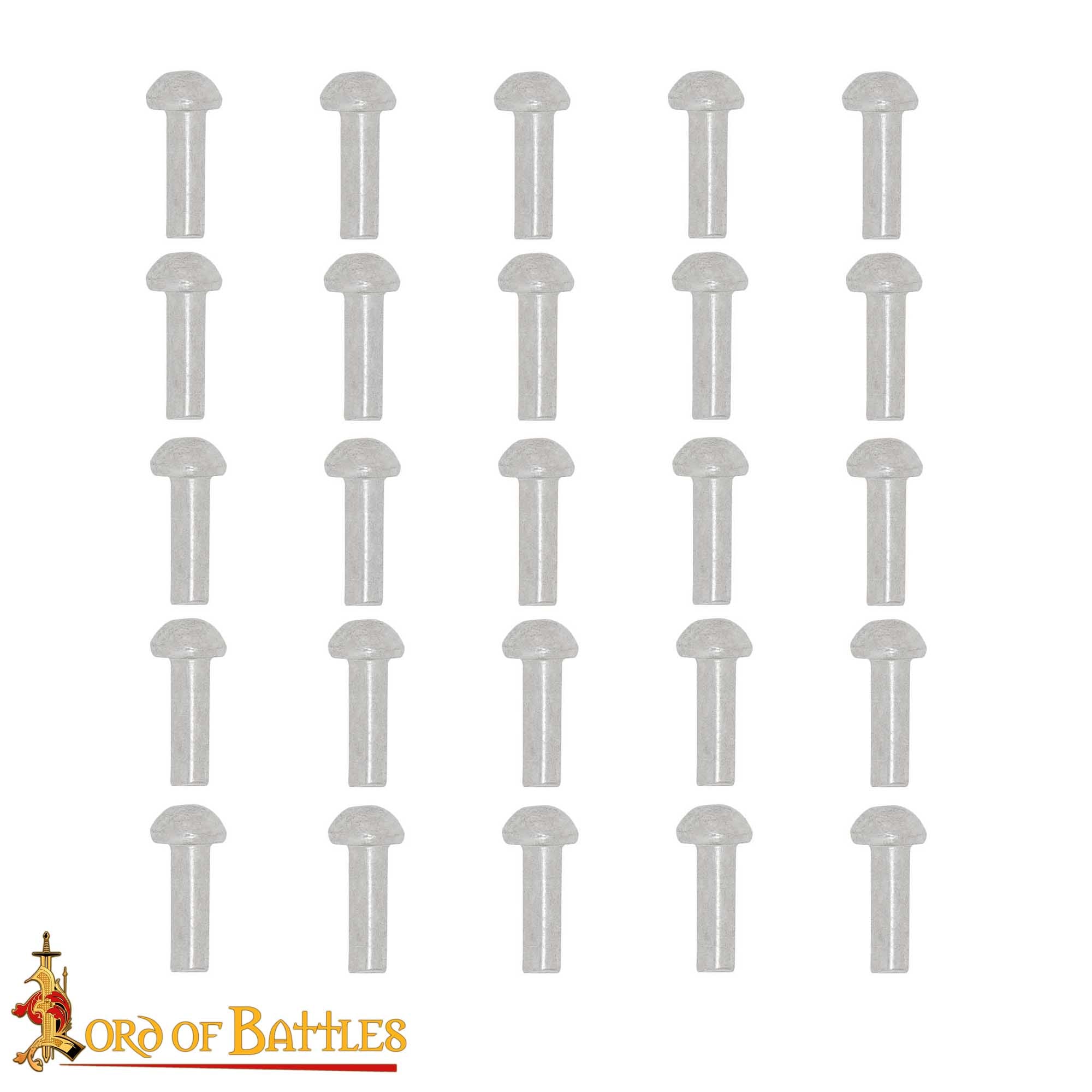 Imagen única de: Remaches de Cabeza de Seta - Juego de 25 Remaches de Cúpula para Armaduras y Marroquinería - 16 Mm de Longitud Total