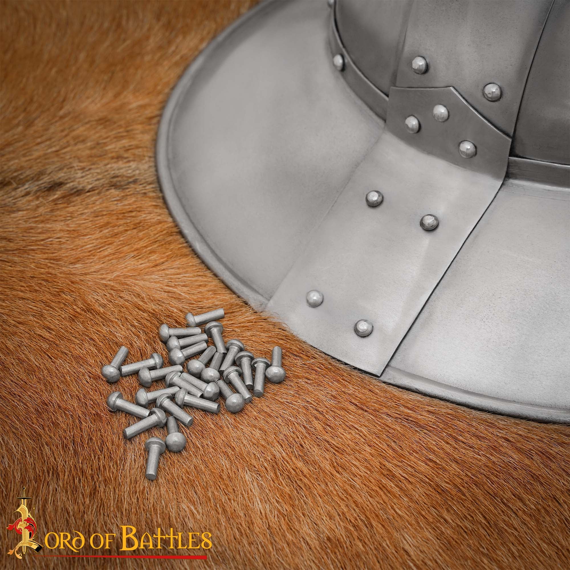 Imagen única de: Remaches de Cabeza de Seta - Juego de 25 Remaches de Cúpula para Armaduras y Marroquinería - 16 Mm de Longitud Total