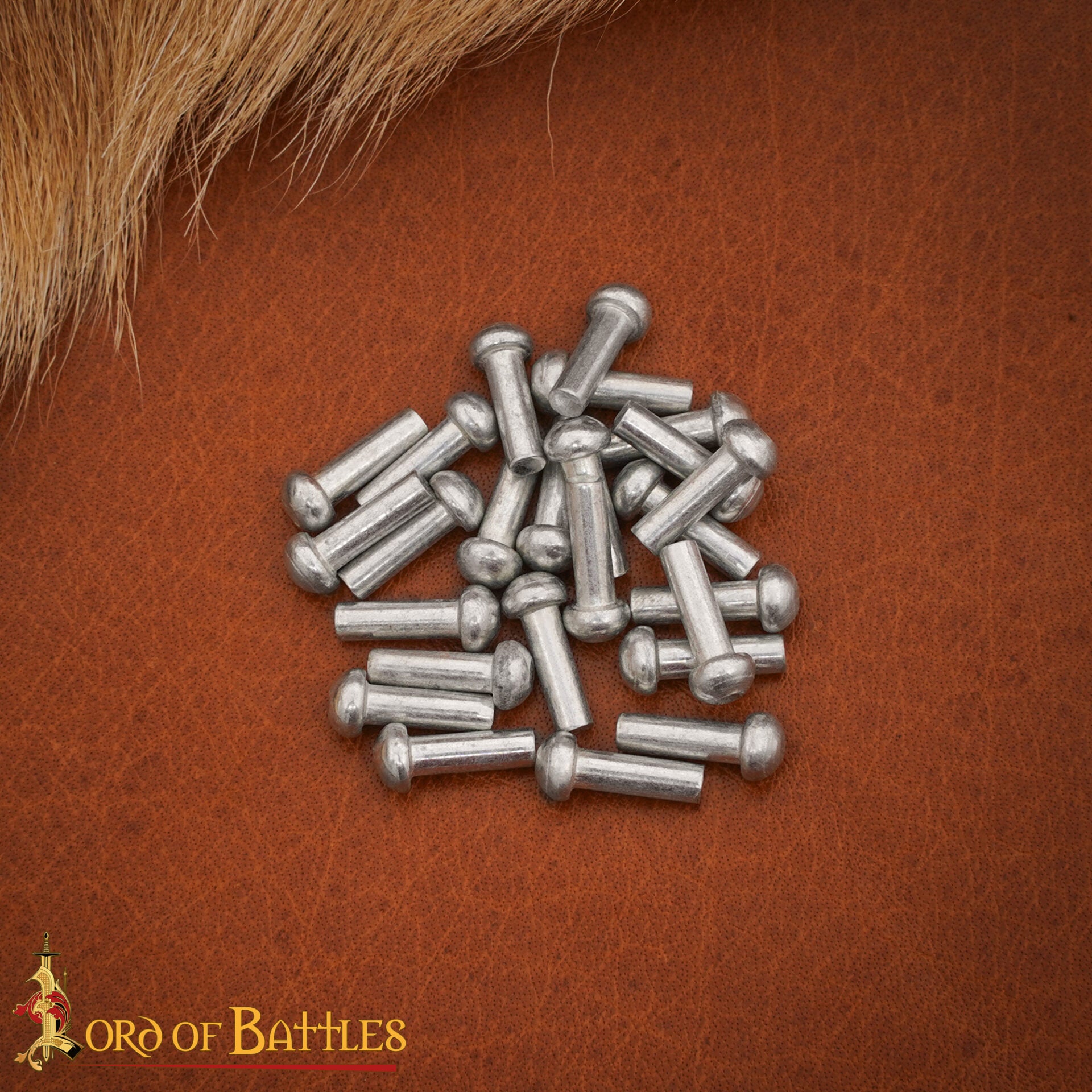 Imagen única de: Remaches de Cabeza de Seta - Juego de 25 Remaches de Cúpula para Armaduras y Marroquinería - 16 Mm de Longitud Total