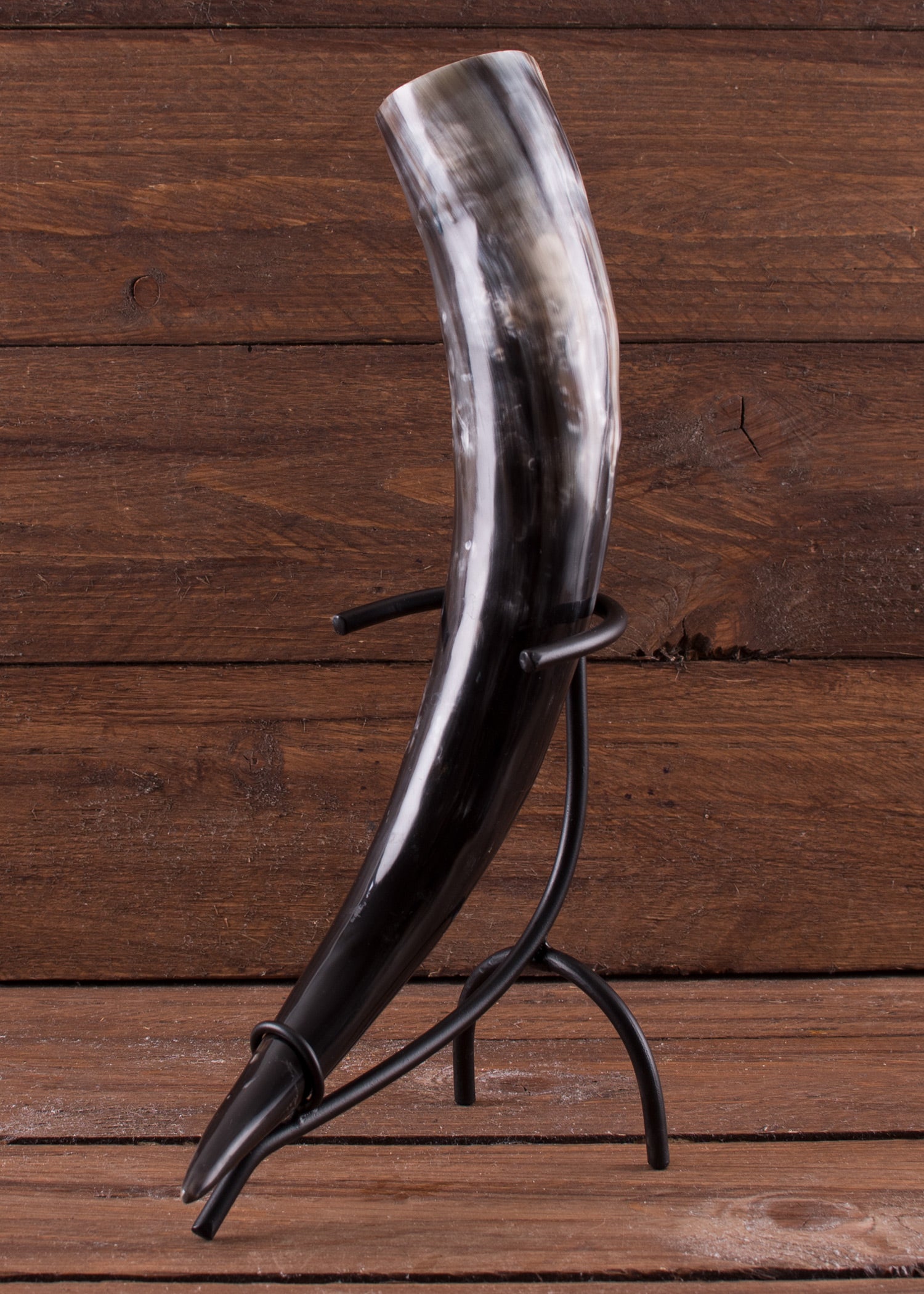 Imagen única de: Soporte Para Cuerno Para Beber, Lacado En Negro, Pequeño