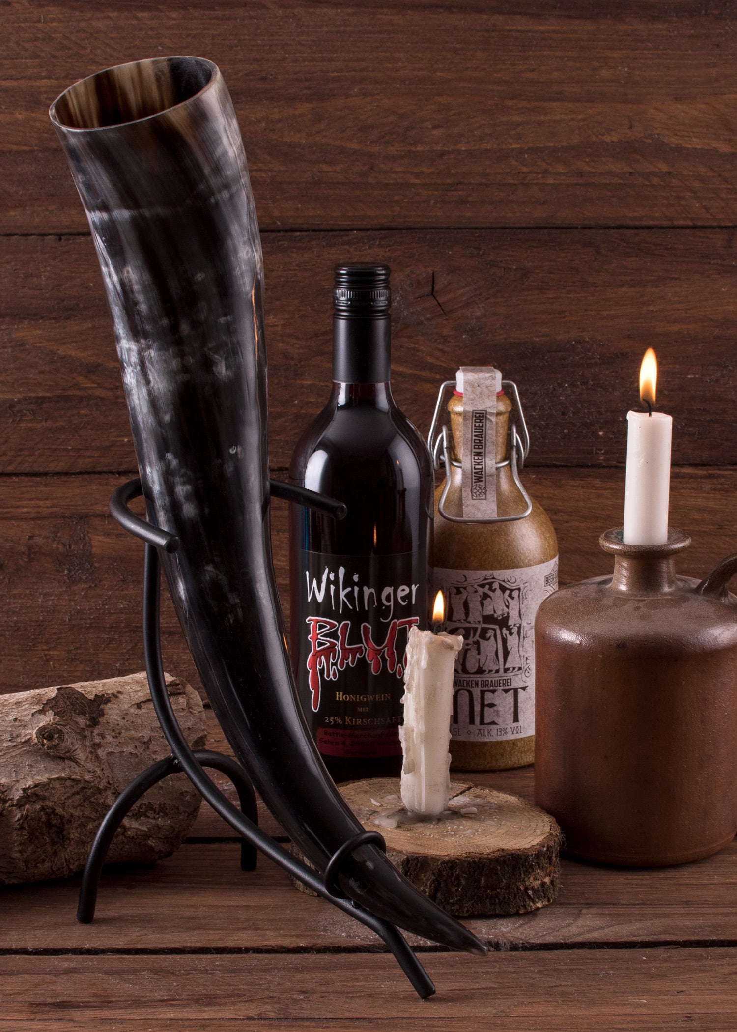 Imagen única de: Soporte Para Cuerno Para Beber, Lacado En Negro, Pequeño