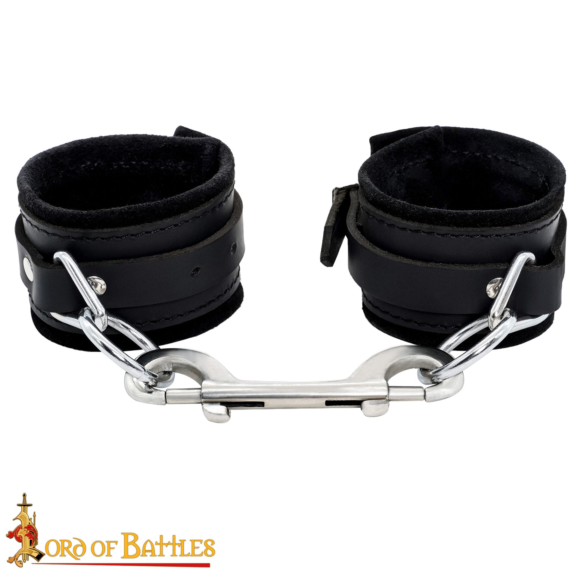Imagen única de: Esposas de Cuero Auténtico con Mosquetones Metálicos