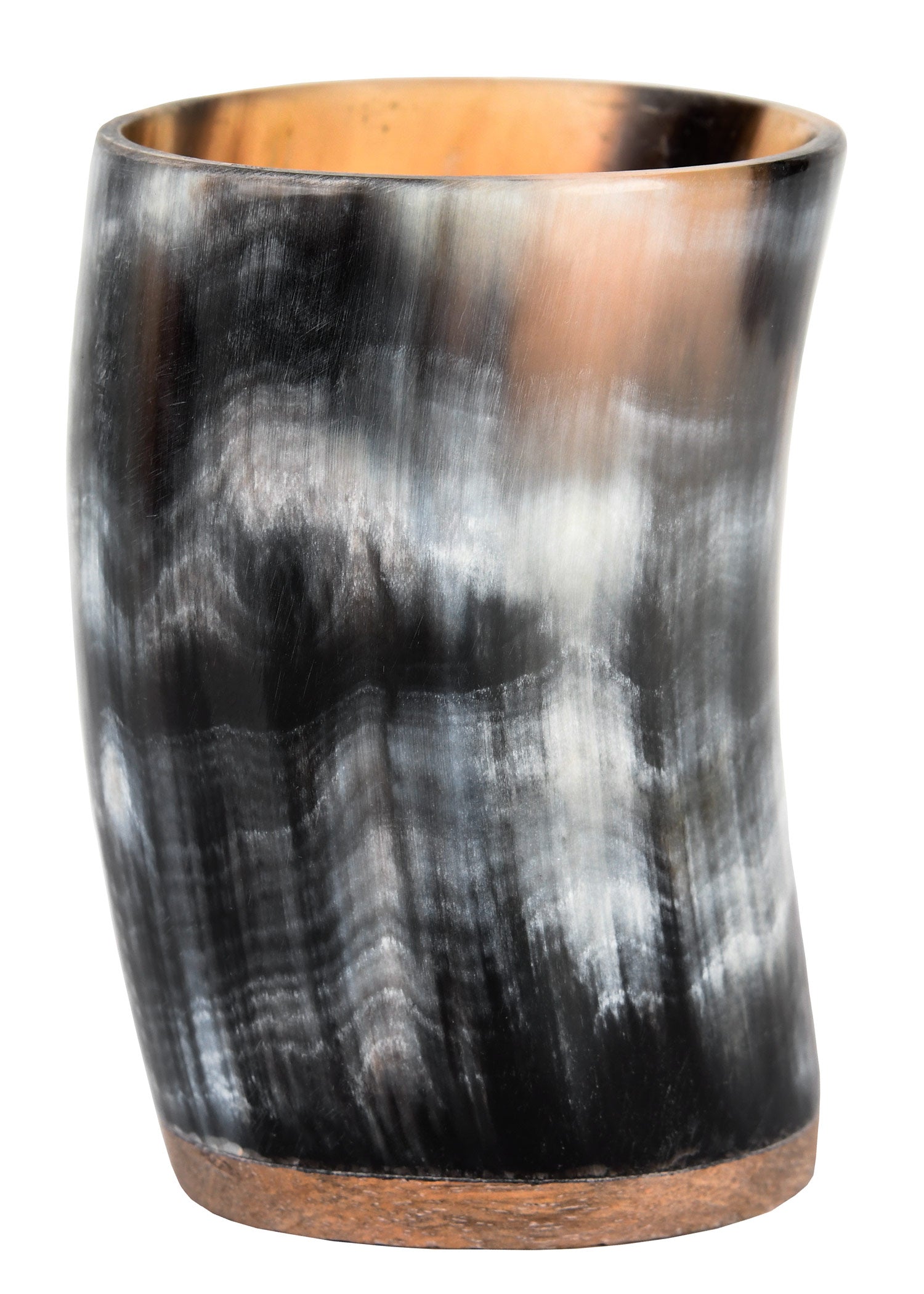 Imagen única de: Taza Pequeña De Cuerno Con Base De Madera, Sin Asa