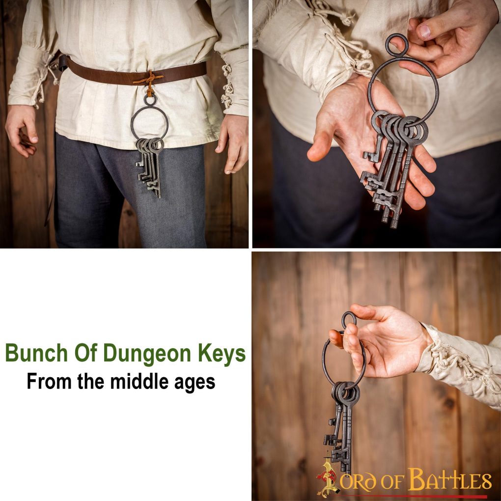 Imagen única de: Juego de 5 Llaves Decorativas de Mazmorra Medieval de Hierro Fundido Resistente