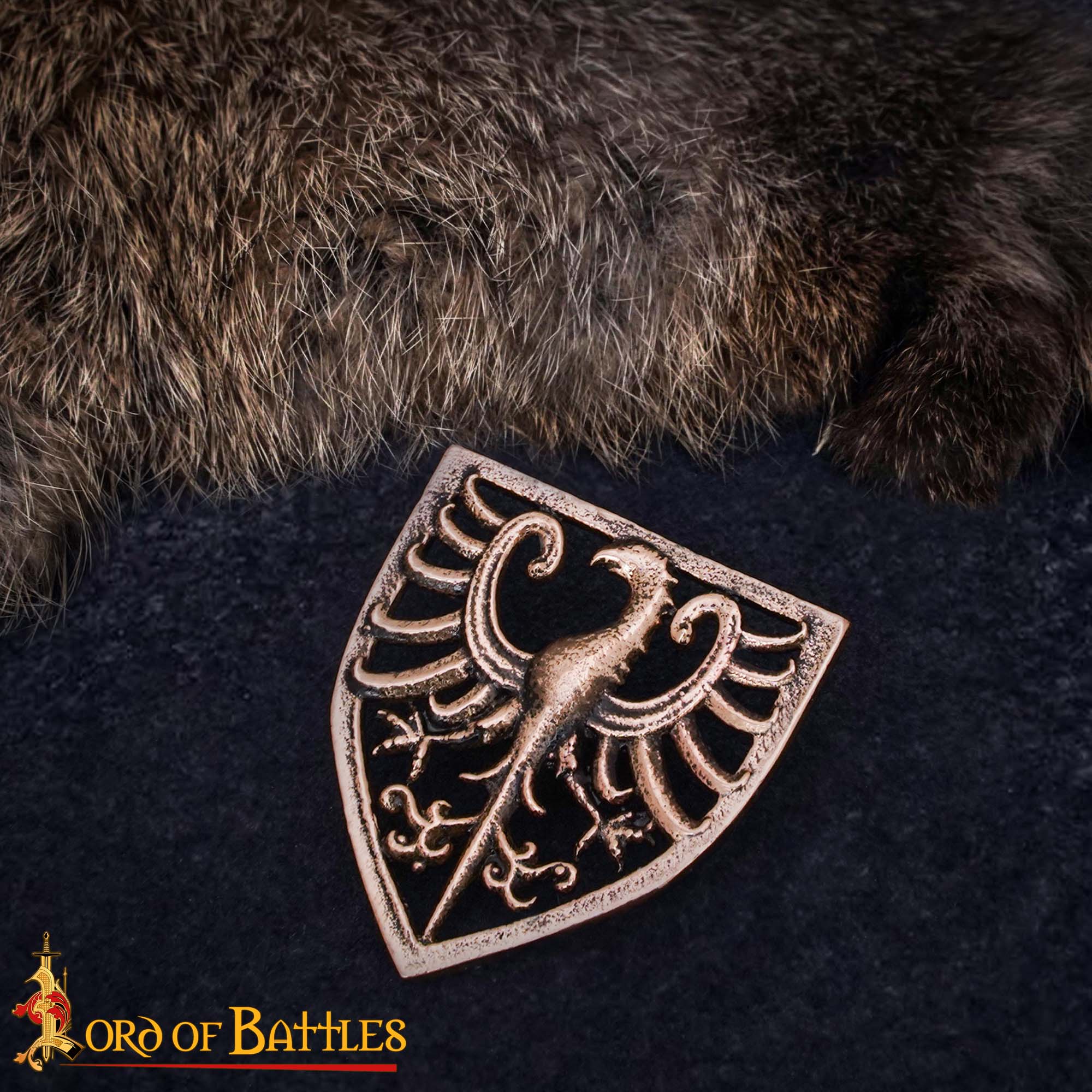 Imagen única de: Juego de 3 Monturas de Águila Heráldica de Bronce del Siglo Xiii | Acentos Medievales Fundidos a la Cera Perdida