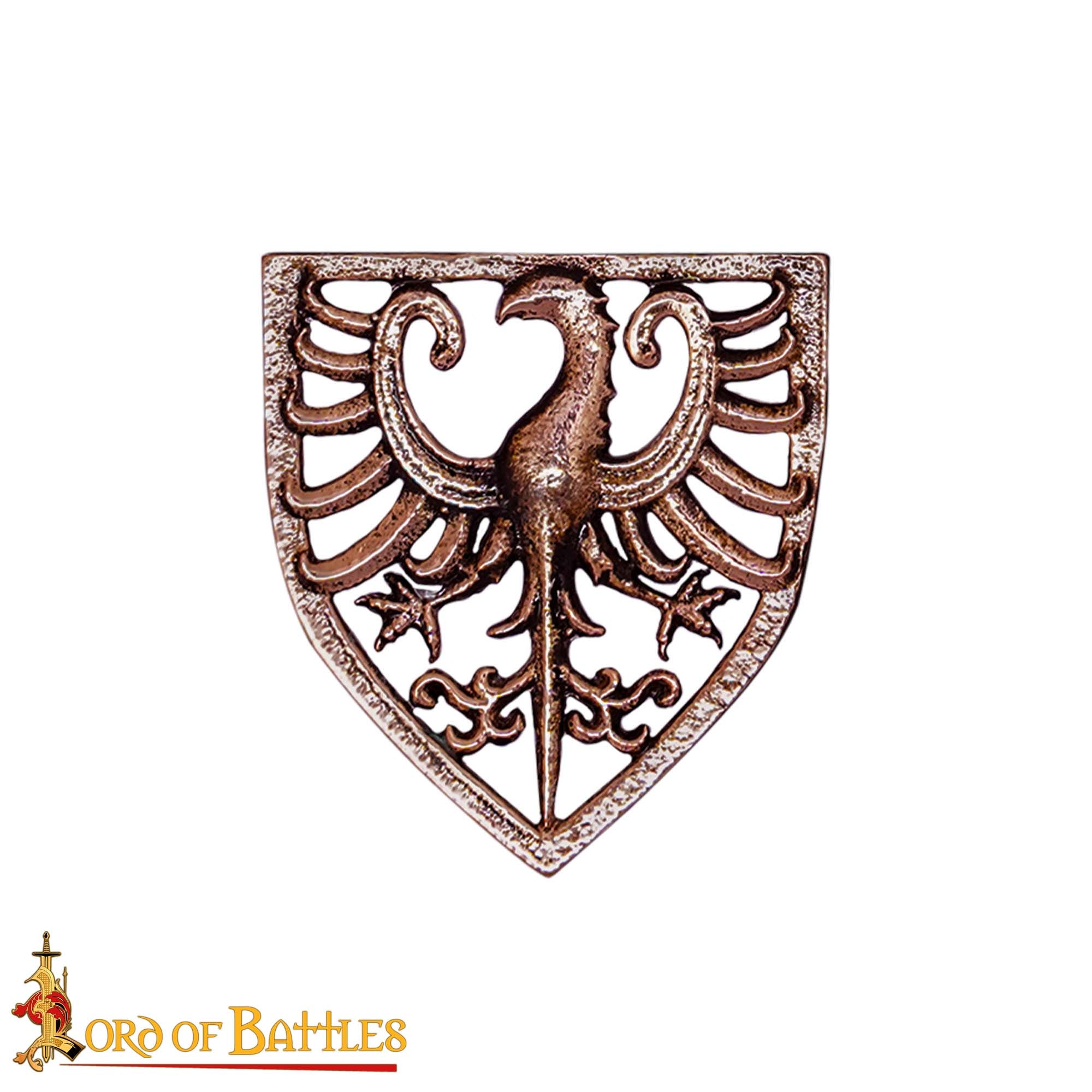 Imagen única de: Juego de 3 Monturas de Águila Heráldica de Bronce del Siglo Xiii | Acentos Medievales Fundidos a la Cera Perdida