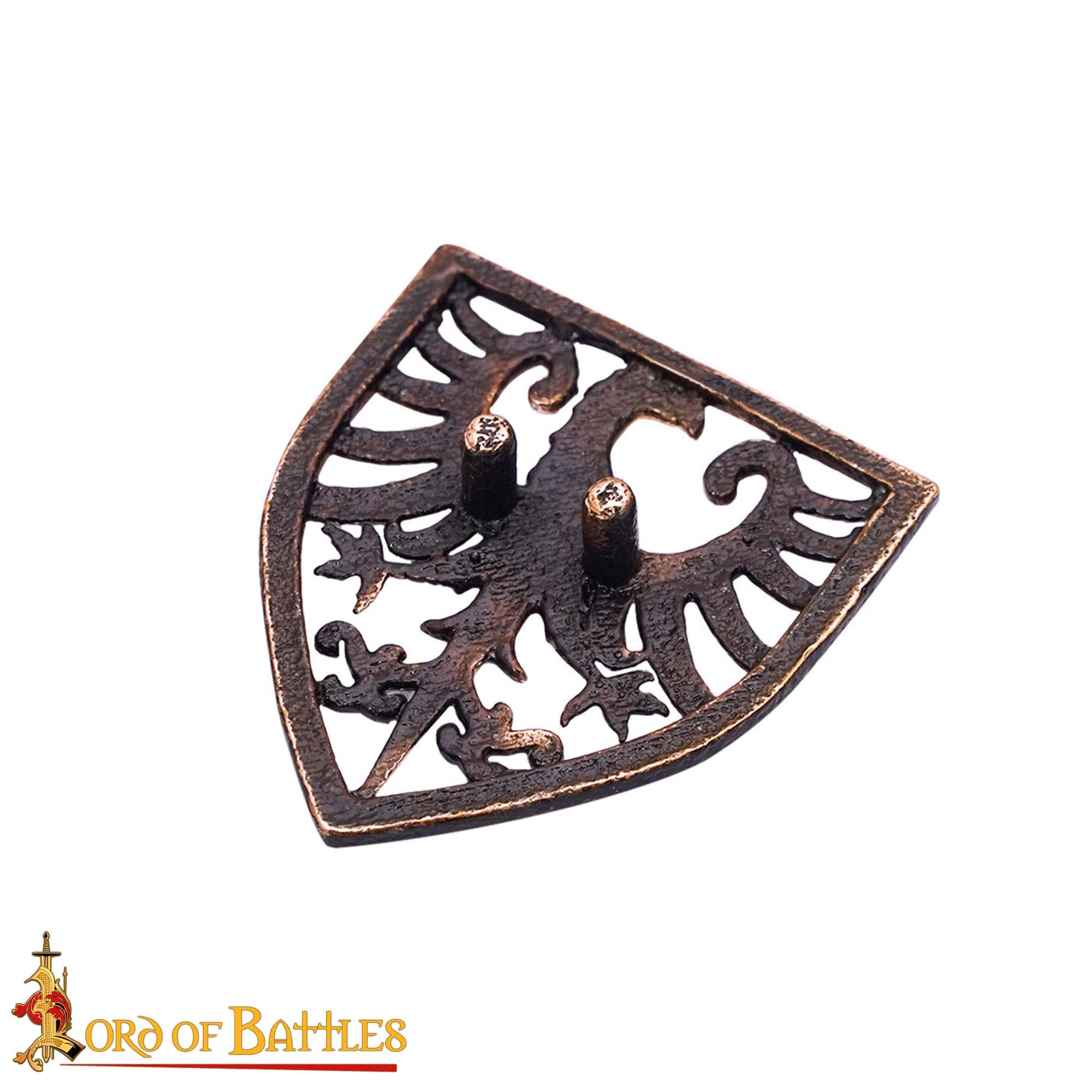 Imagen única de: Juego de 3 Monturas de Águila Heráldica de Bronce del Siglo Xiii | Acentos Medievales Fundidos a la Cera Perdida