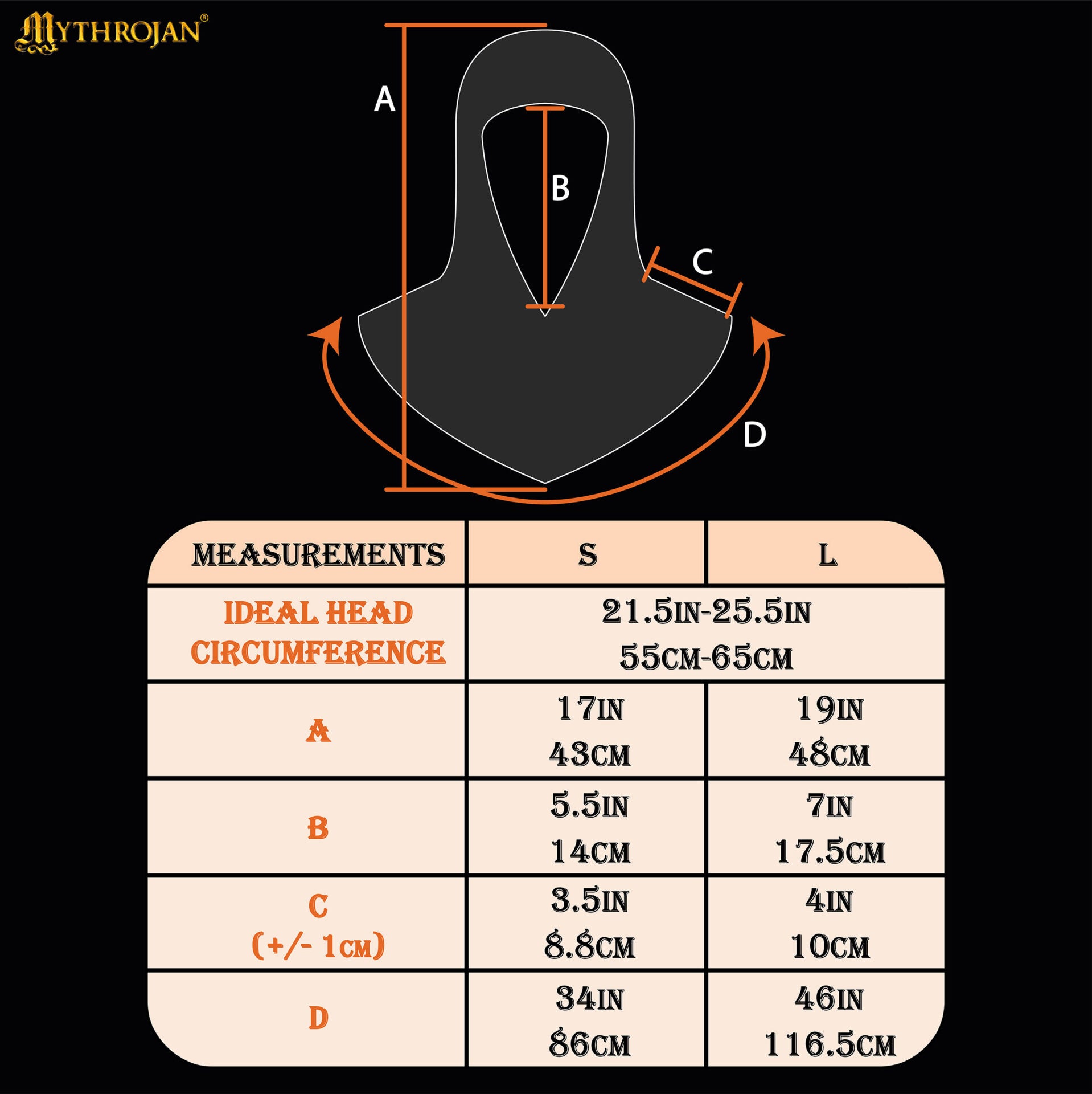 Imagen única de: Cofia Medieval de Cota de Malla - Acero Dulce Ennegrecido con Borde de Latón Macizo - Anillos de 10 Mm y 16 Galgas