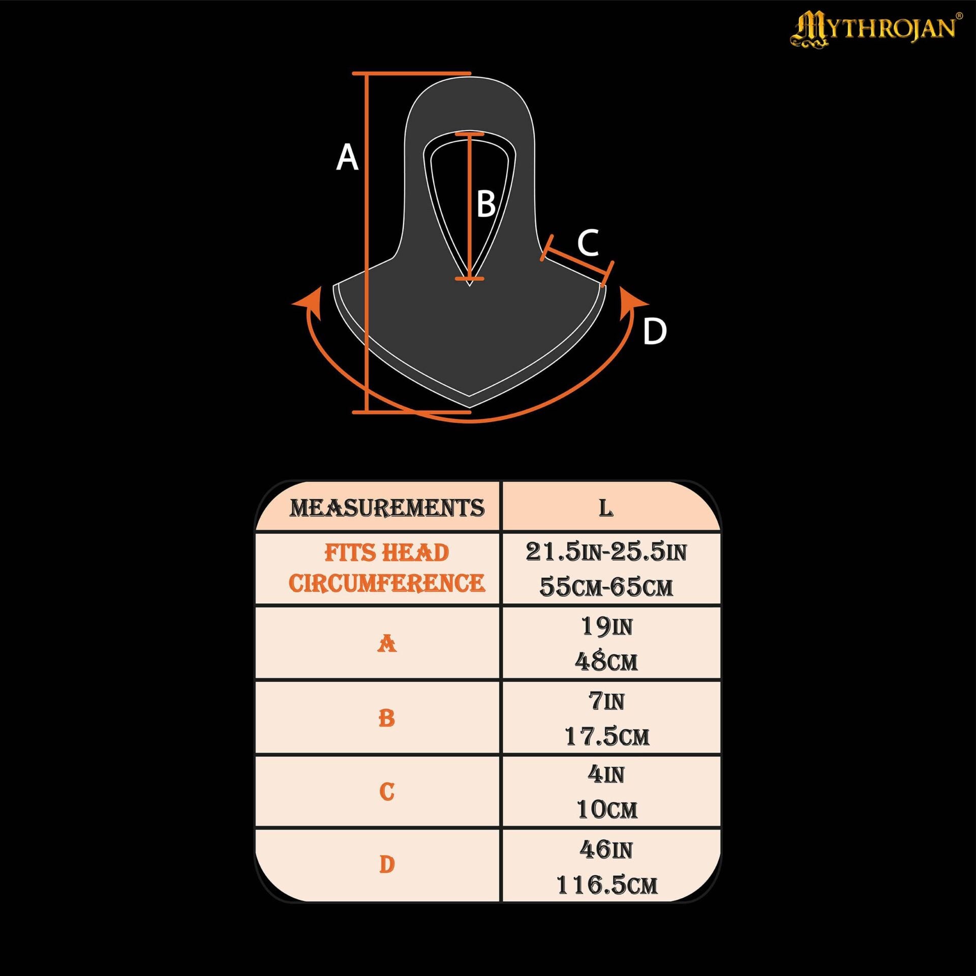 Imagen única de: Cofia Medieval de Cota de Malla - Acero Dulce Ennegrecido con Borde de Latón Macizo - Anillos de 10 Mm y 16 Galgas