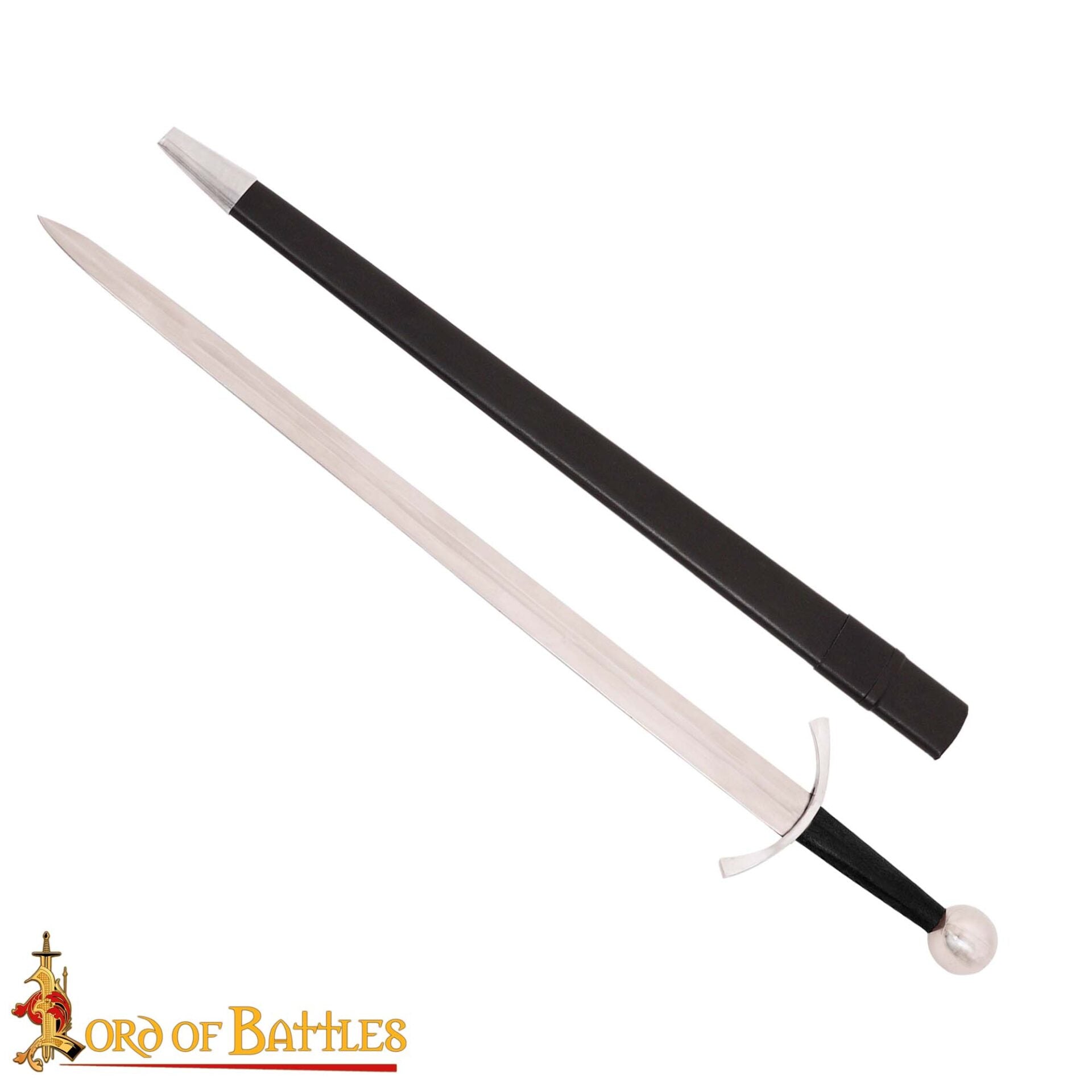 Imagen única de: Espada de Guerra Medieval de Arquero Forjada a Mano Tradicionalmente - Hoja de Acero Decorativa Pulida con Vaina