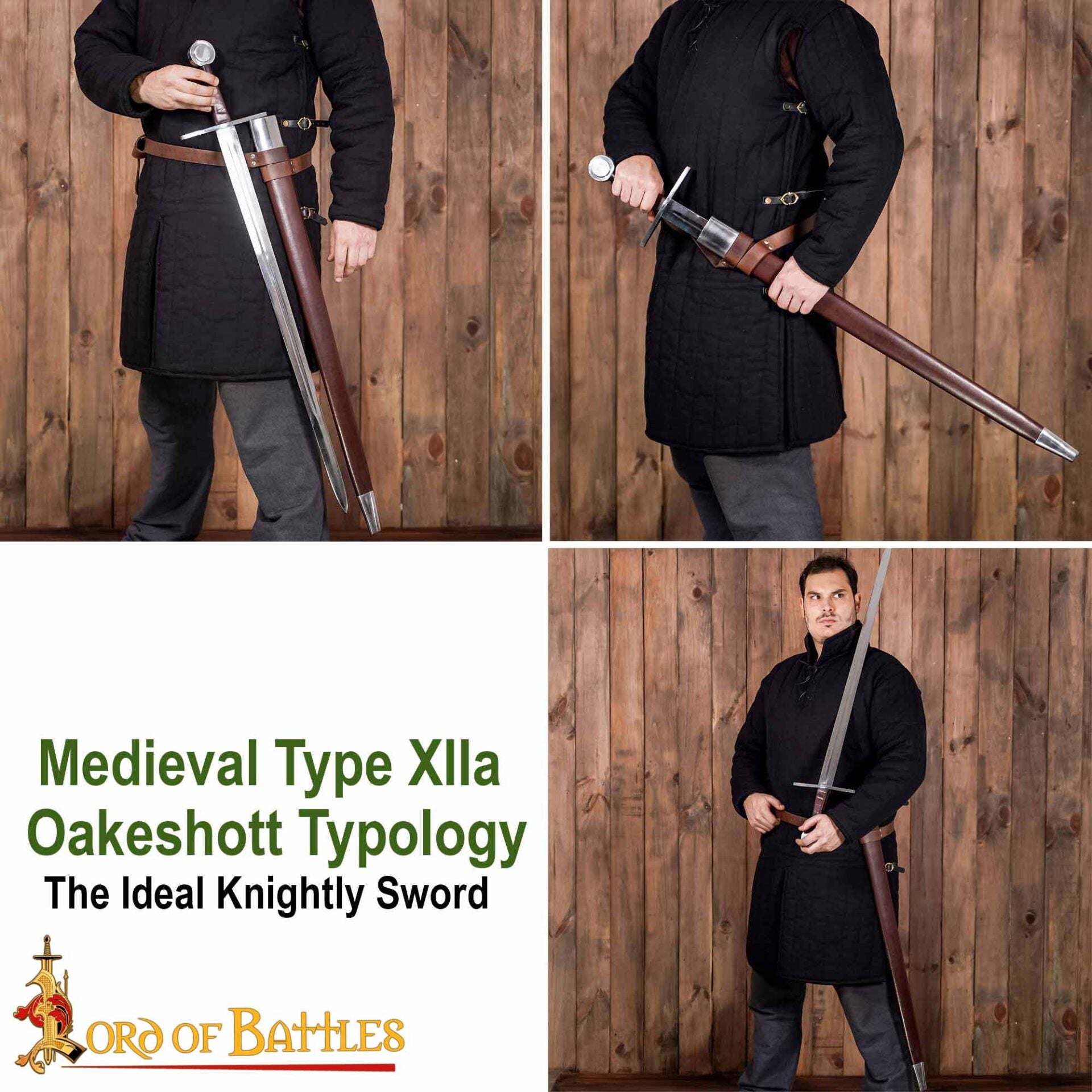 Imagen única de: Espada Medieval Normanda Forjada a Mano Tradicionalmente con Pomo de Rueda - Hoja Funcional con Vaina de Cuero