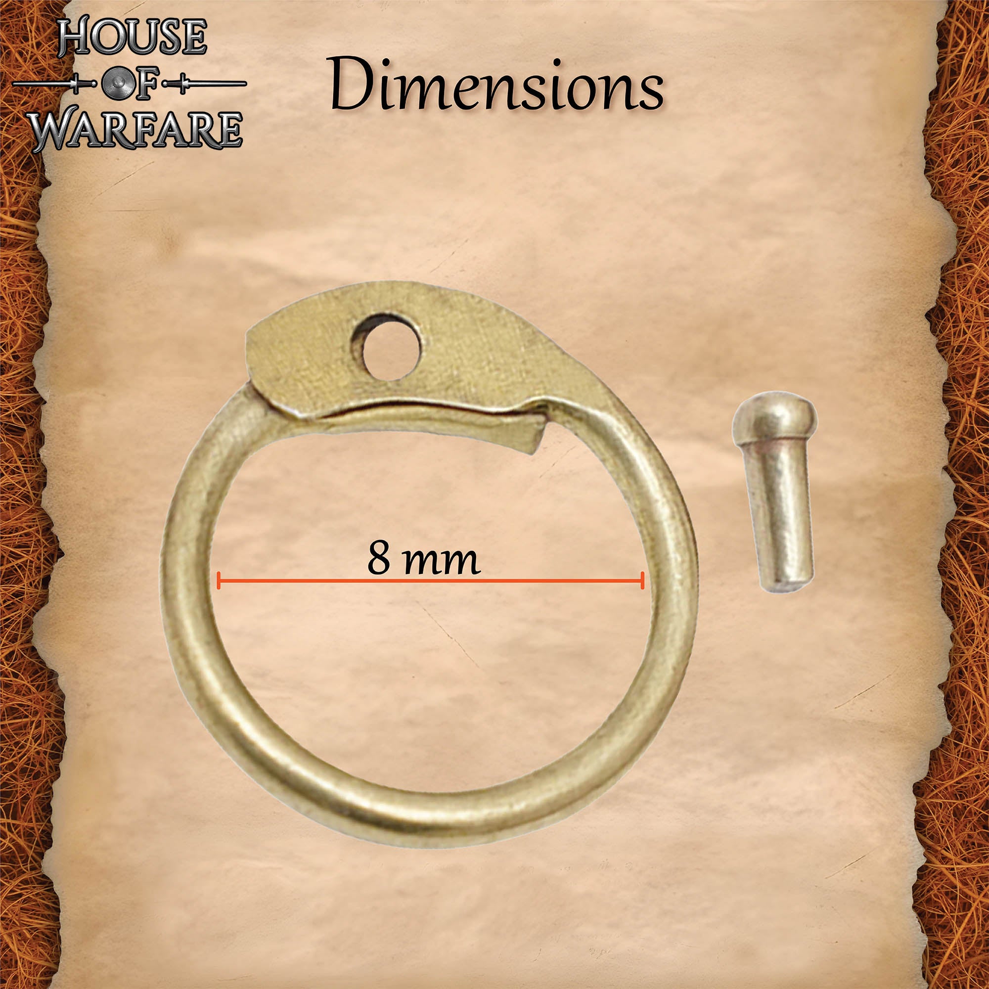 Imagen única de: Anillos Redondos de Latón Sueltos Remachados para Cota de Malla - 8mm 17 Calibres - Juego de 100 Anillos y Remaches para Armaduras Diy, Temas Medievales, Larp y Proyectos de Artesanía