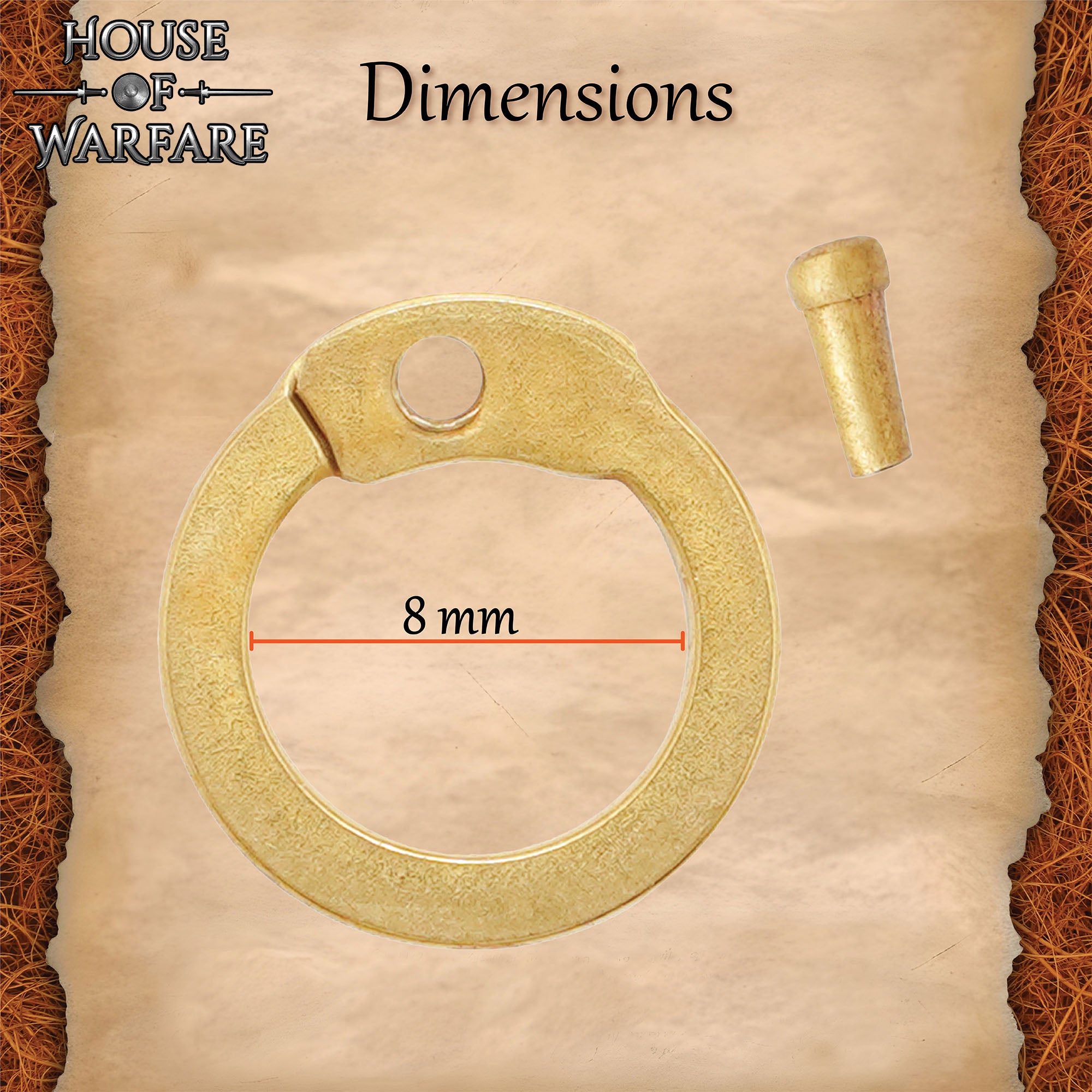 Imagen única de: Anillo Plano de Latón Suelto Redondo Remachado - 8mm 17 Gauge - Juego de 100 Piezas - Anillos de Reparación de Cota de Malla Medieval