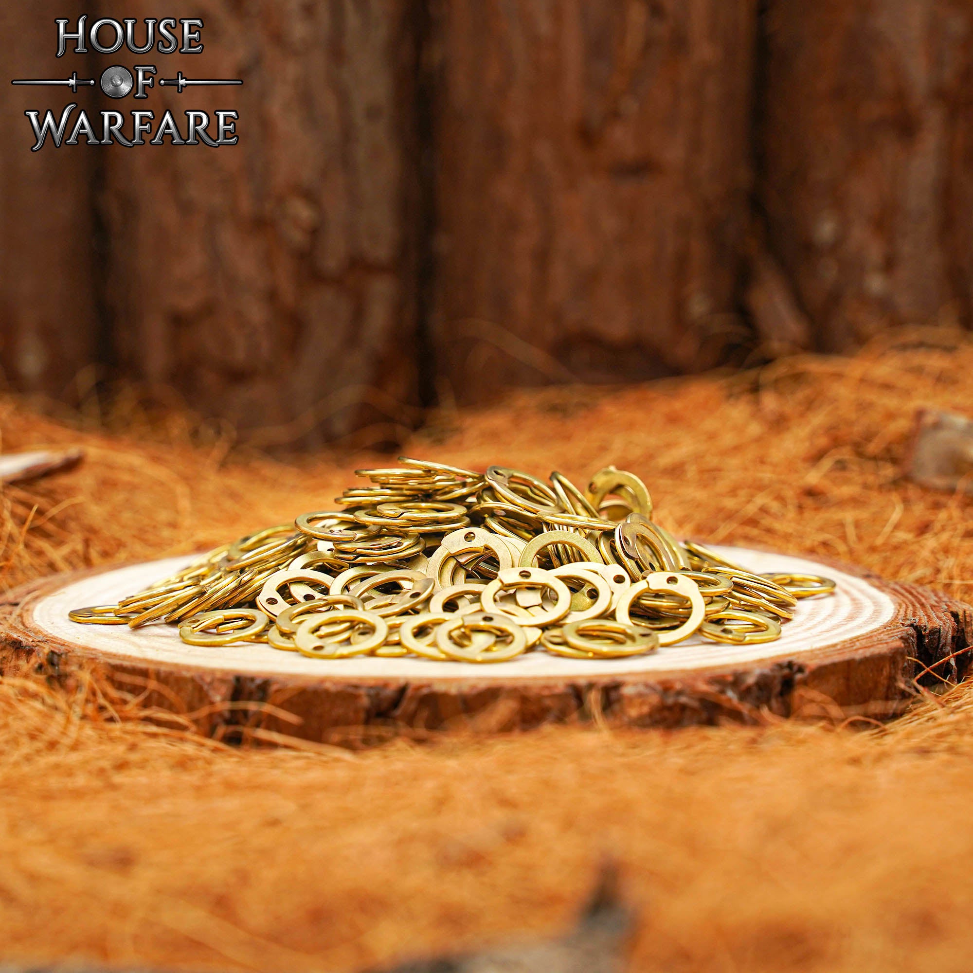 Imagen única de: Anillo Plano de Latón Suelto Redondo Remachado - 8mm 17 Gauge - Juego de 100 Piezas - Anillos de Reparación de Cota de Malla Medieval