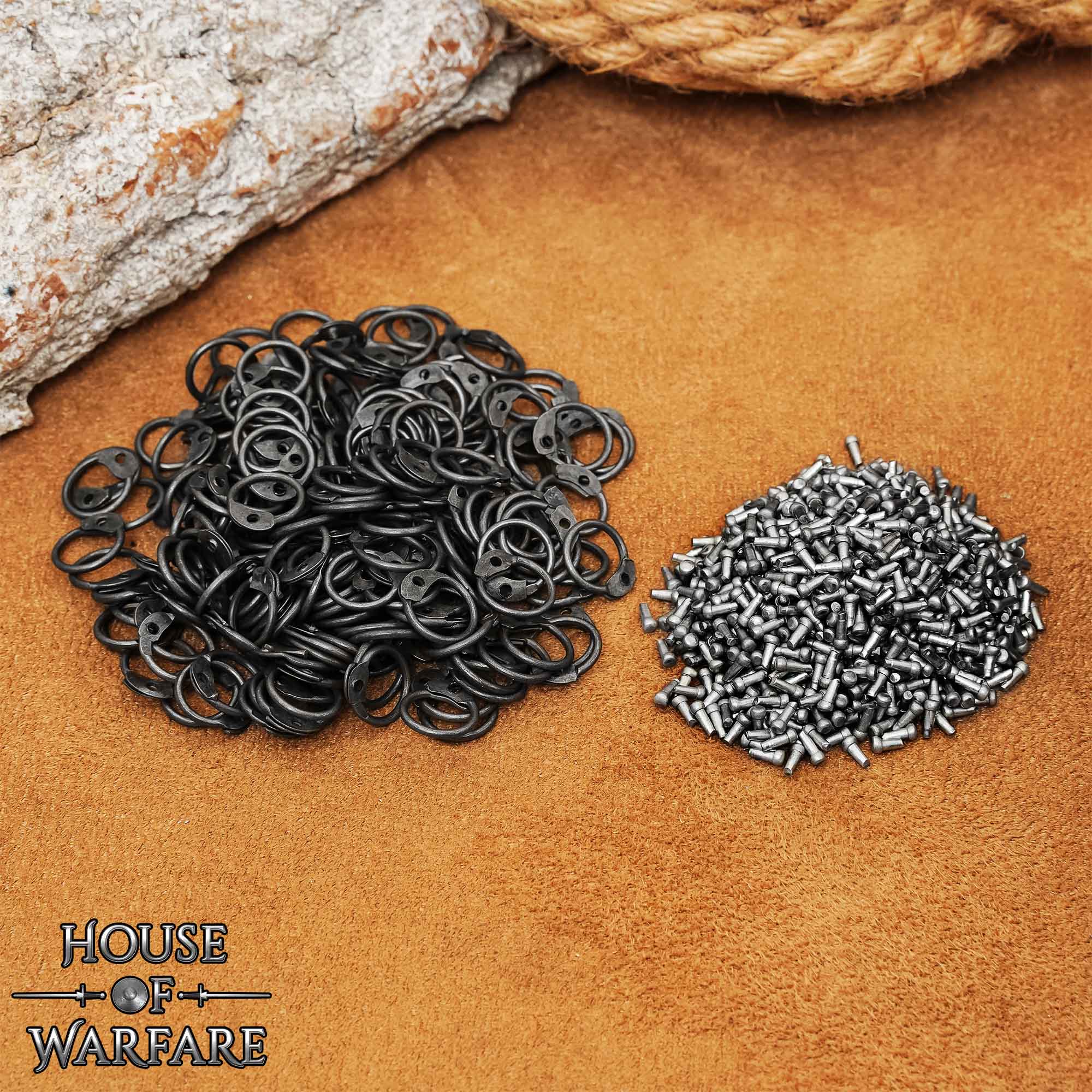 Imagen única de: Kit de Correo de Anillas Sueltas - Anillas Redondas Remachadas de Acero Dulce, 8 Mm de Diámetro Interior, Calibre 18