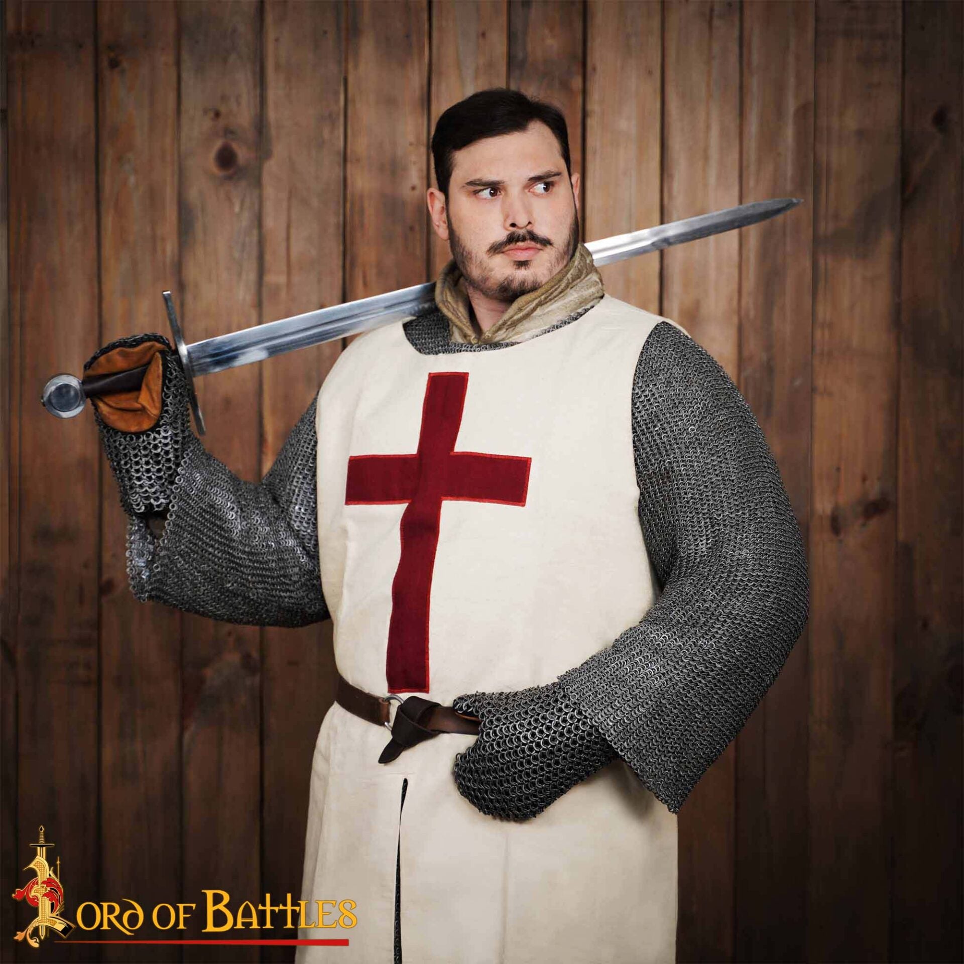 Imagen única de: Manoplas Medievales de Cota de Malla Acolchada - Acero Dulce Anillo Plano Redondo Remachado - 9mm 17 Gauge